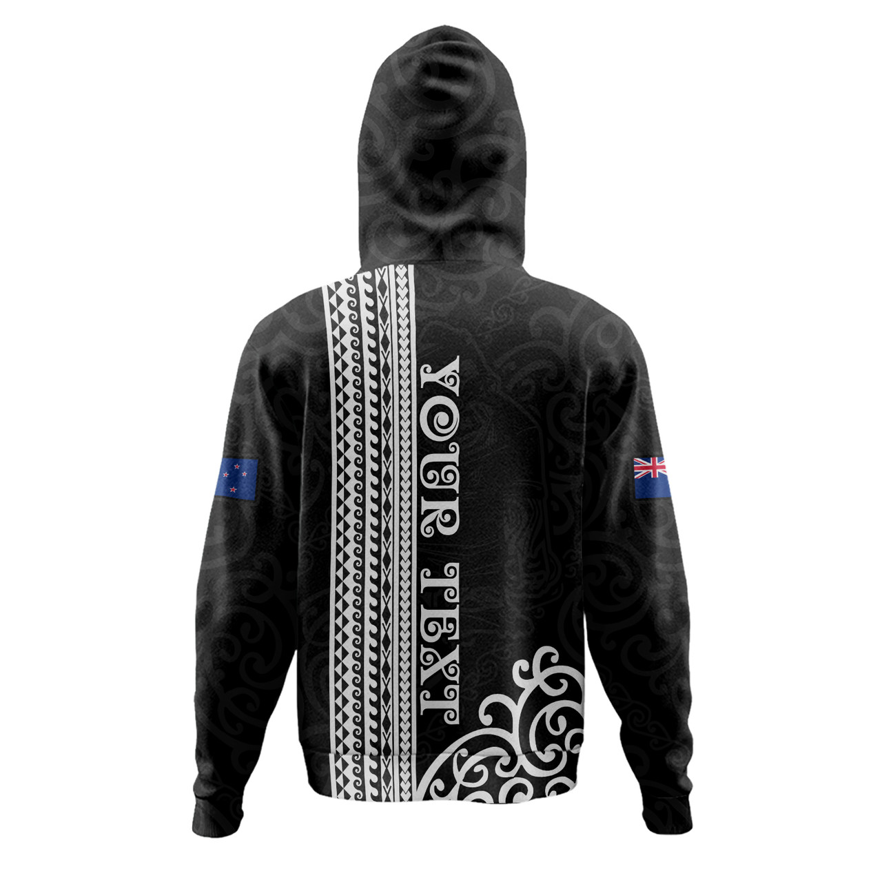 New Zealand Hoodie Custom NZ Rugby Silver Fern And Map Maori Tribal Black Jersey