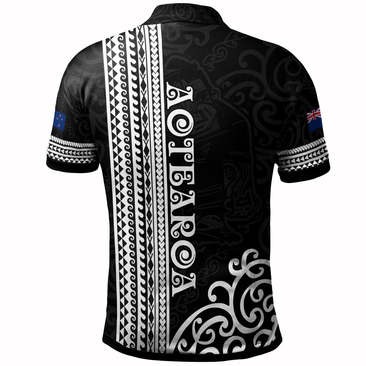 New Zealand Polo Shirt Custom NZ Rugby Silver Fern And Map Maori Tribal Black Jersey