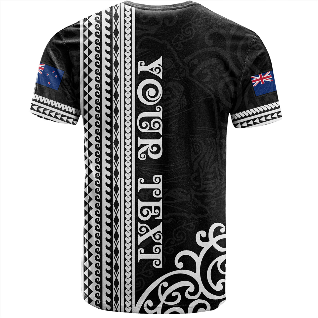 New Zealand T-Shirt Custom NZ Rugby Silver Fern And Map Maori Tribal Black Jersey