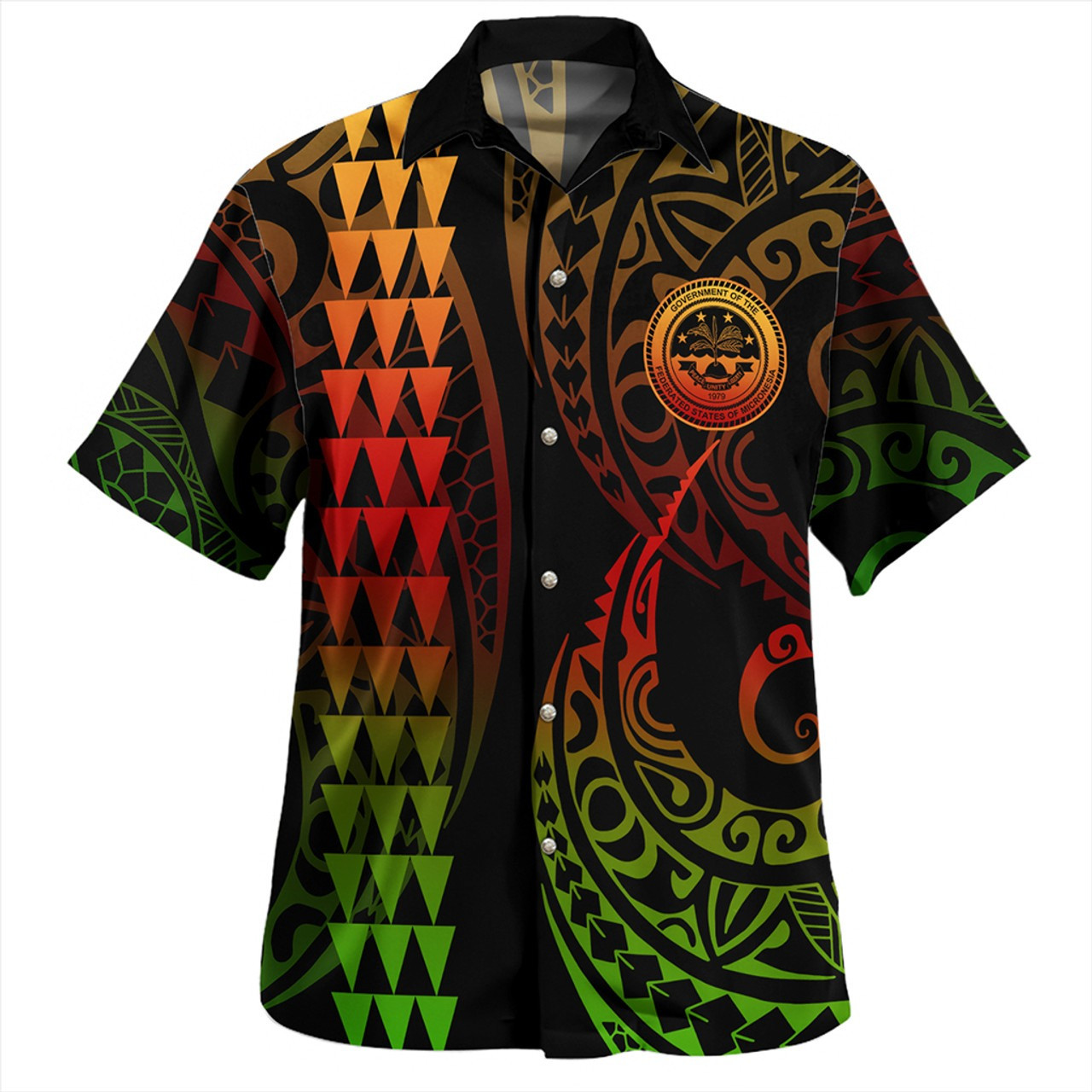 Federated States Of Micronesia Combo Puletasi And Shirt Kakau Style Reggae