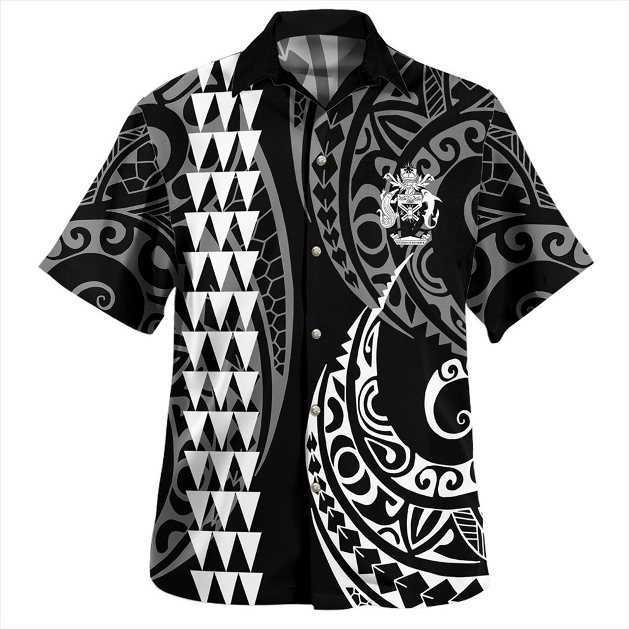 Solomon Islands Combo Puletasi And Shirt Kakau Style White
