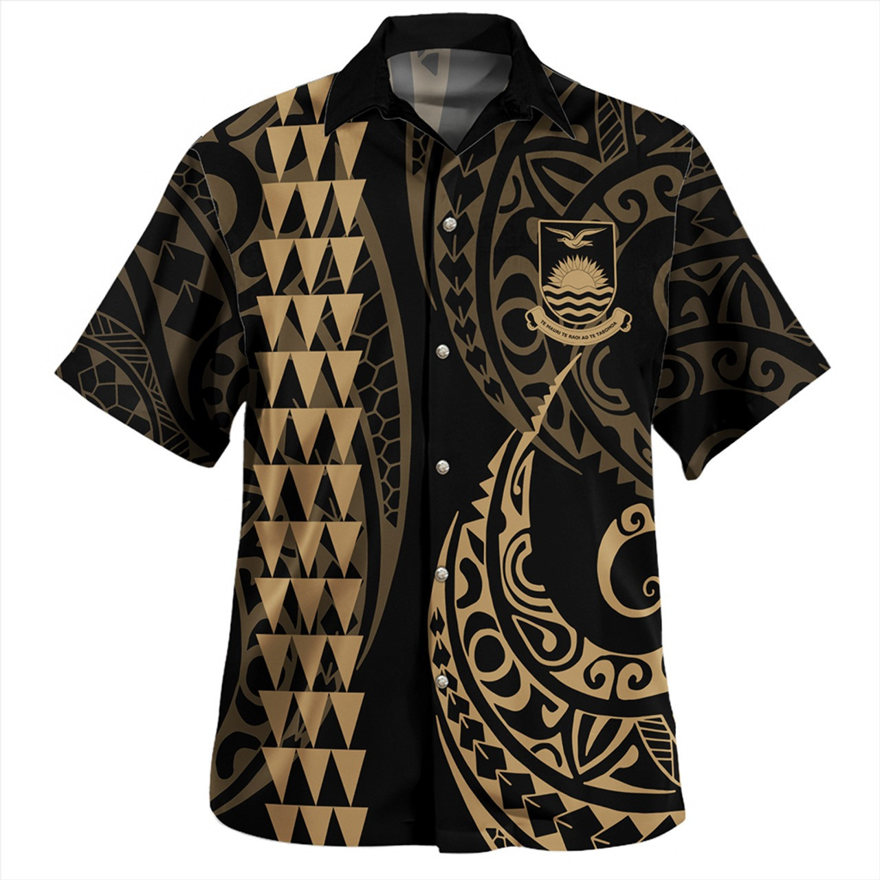 Kiribati Combo Puletasi And Shirt Kakau Style Gold