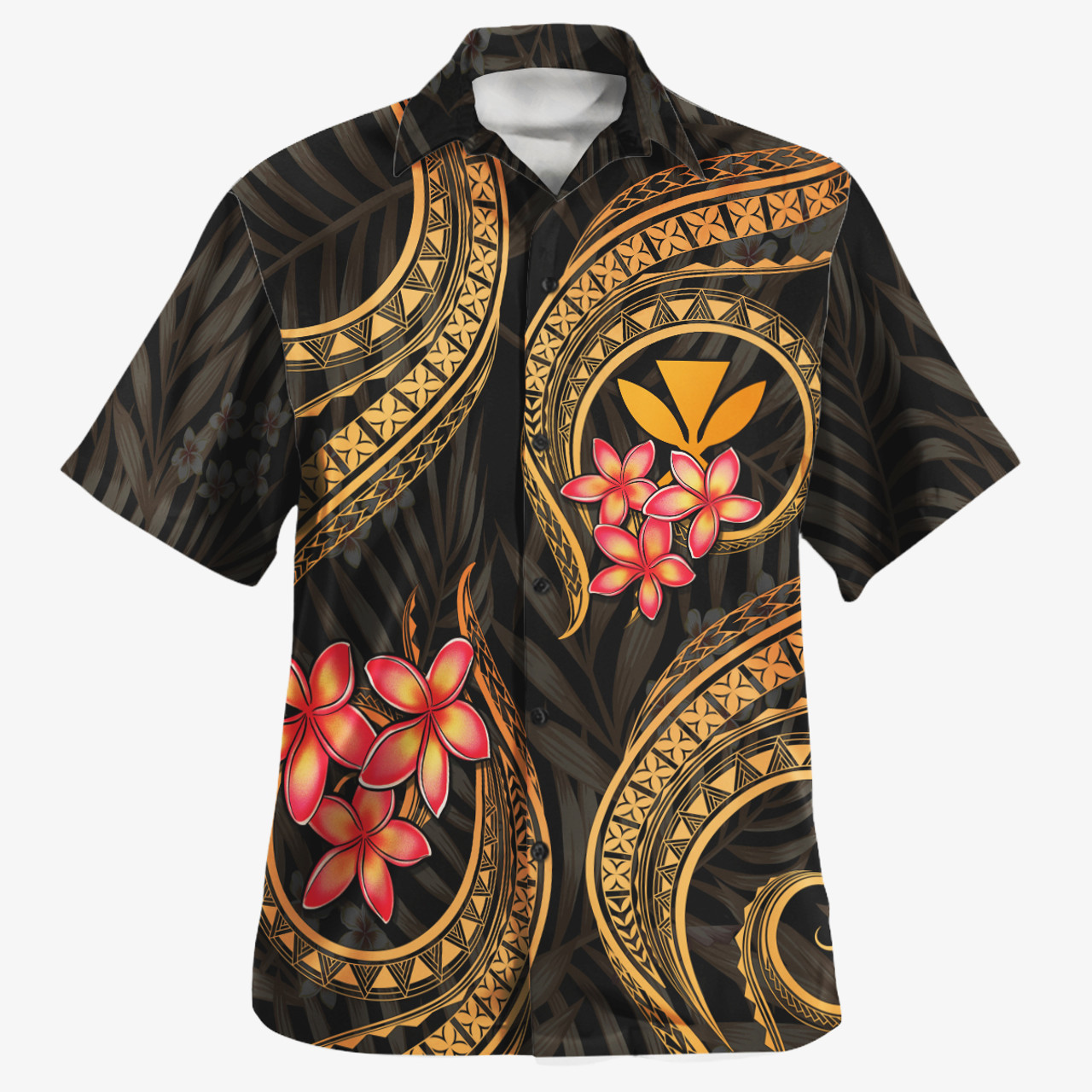 Hawaii Hawaiian Shirt Polynesian Gold Plumeria