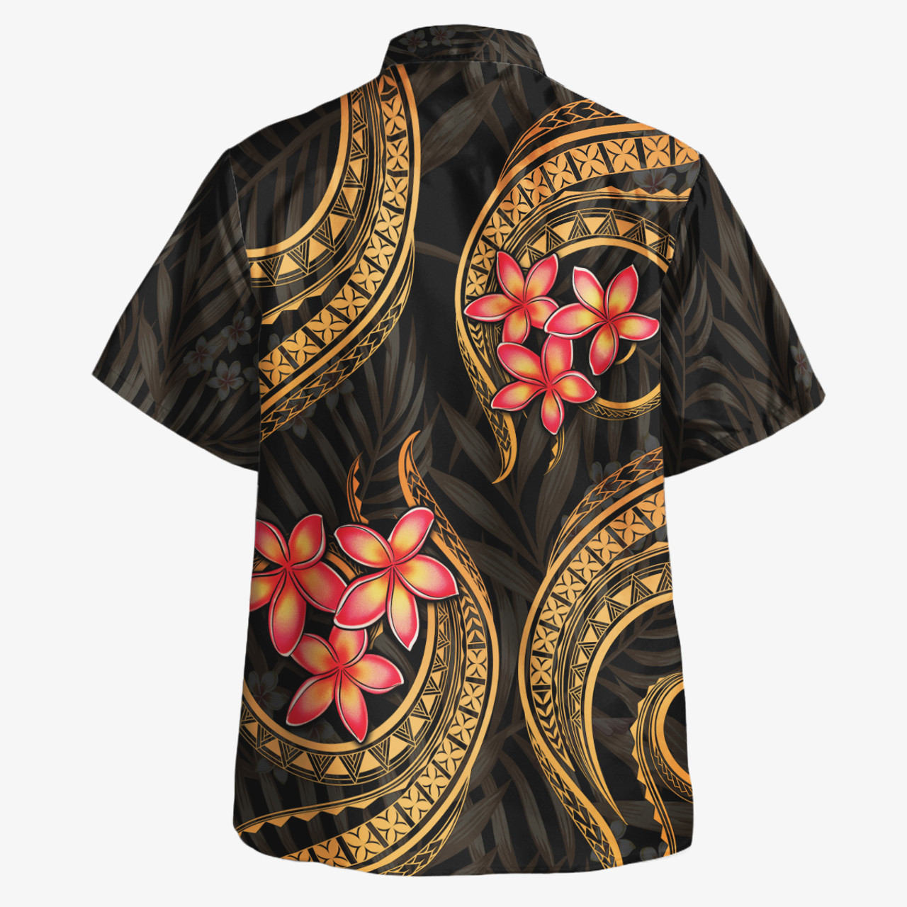 American Samoa Hawaiian Shirt Polynesian Gold Plumeria