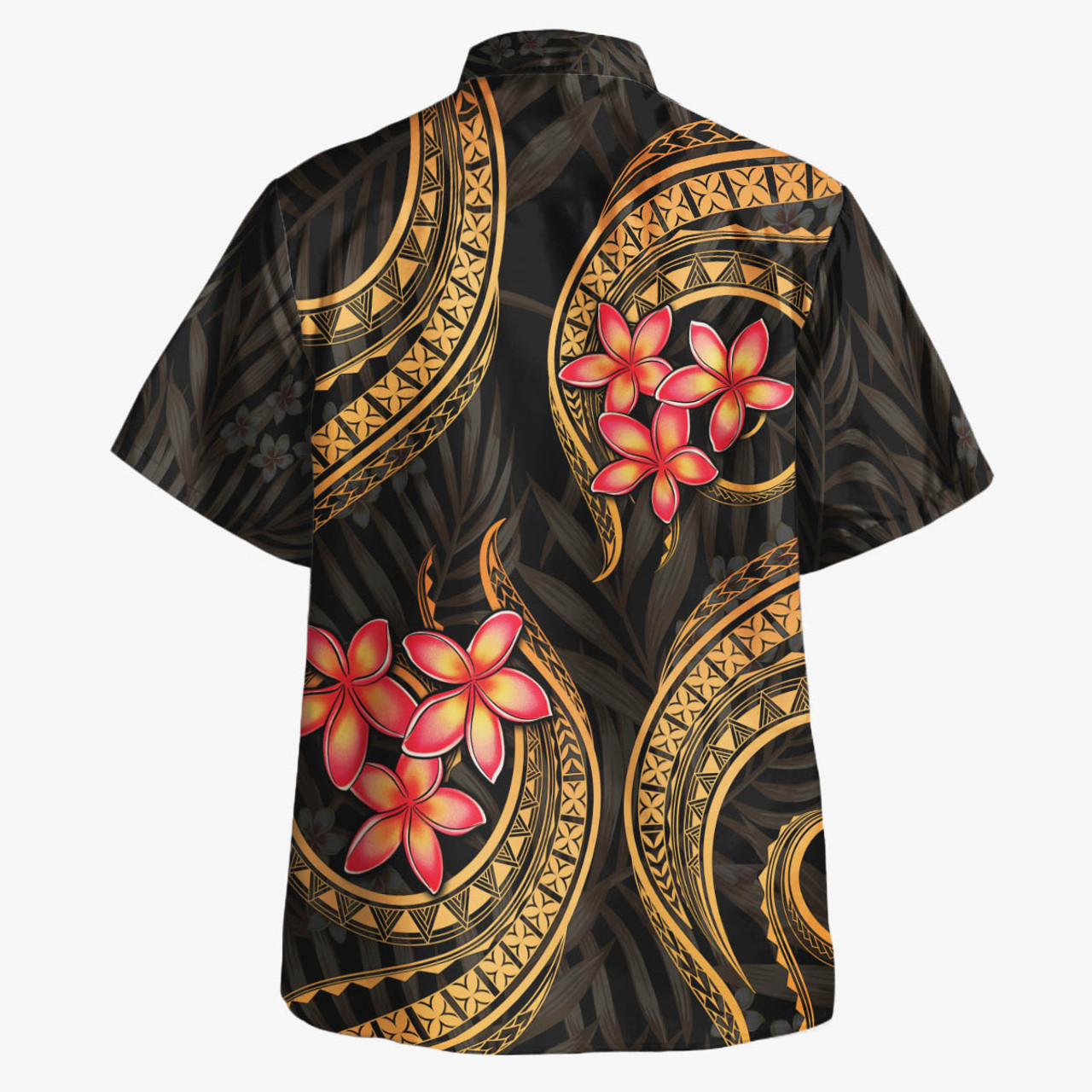 Pohnpei Hawaiian Shirt Polynesian Gold Plumeria