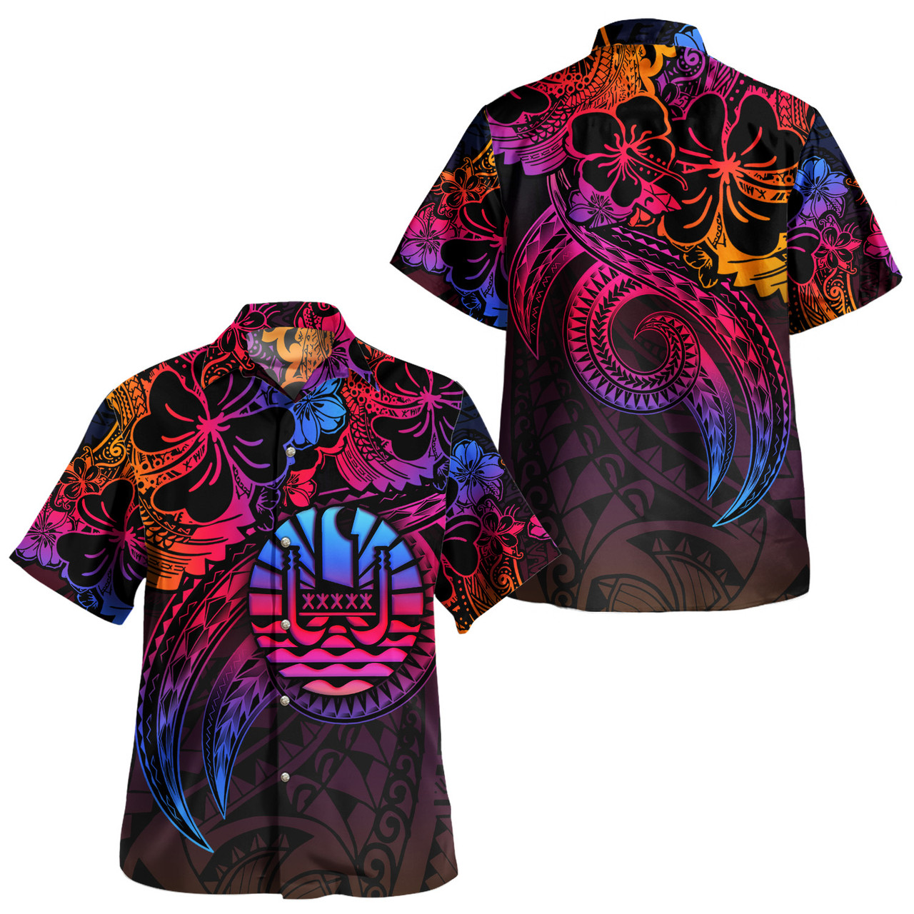 Tahiti Combo Off Shoulder Long Dress And Shirt Rainbow Style