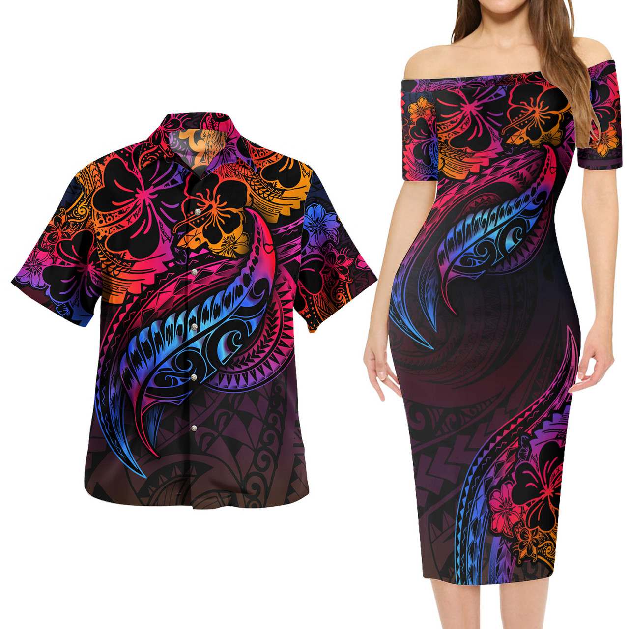 New Zealand Combo Short Sleeve Dress And Shirt Rainbow Style