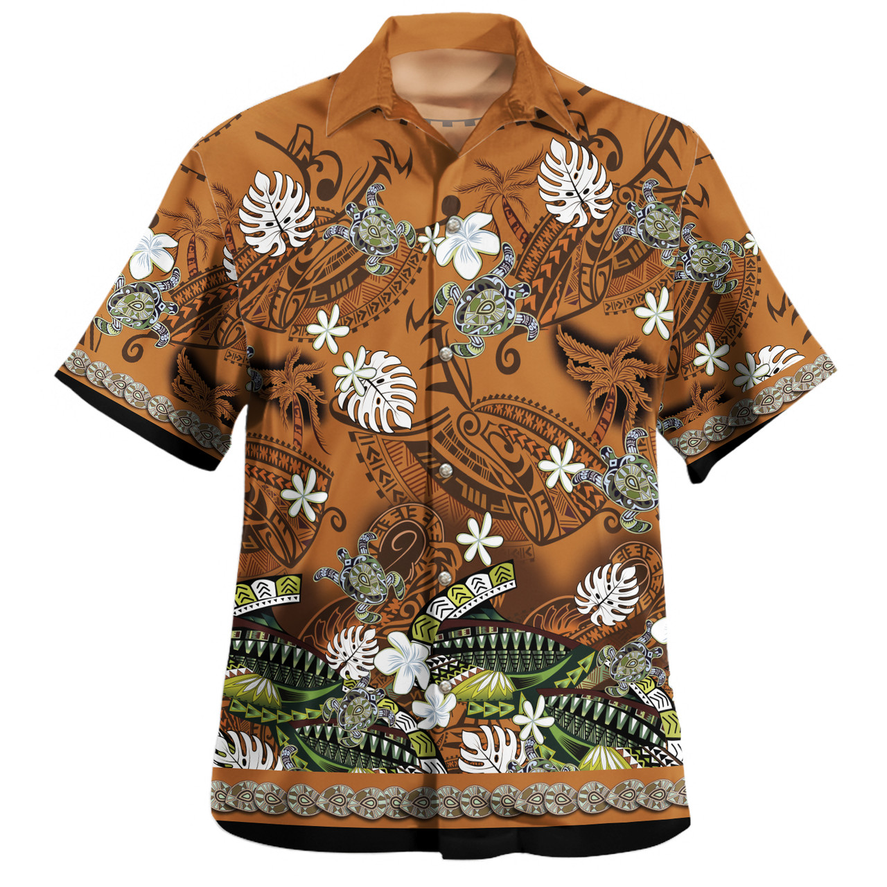 Hawaii Combo Puletasi And Shirt Polynesia Floral And Tribal Islands