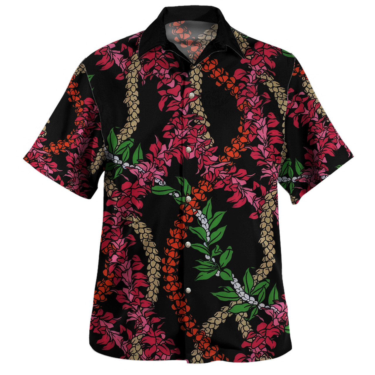 Hawaii Combo Off Shoulder Long Dress And Shirt Fabric Lei