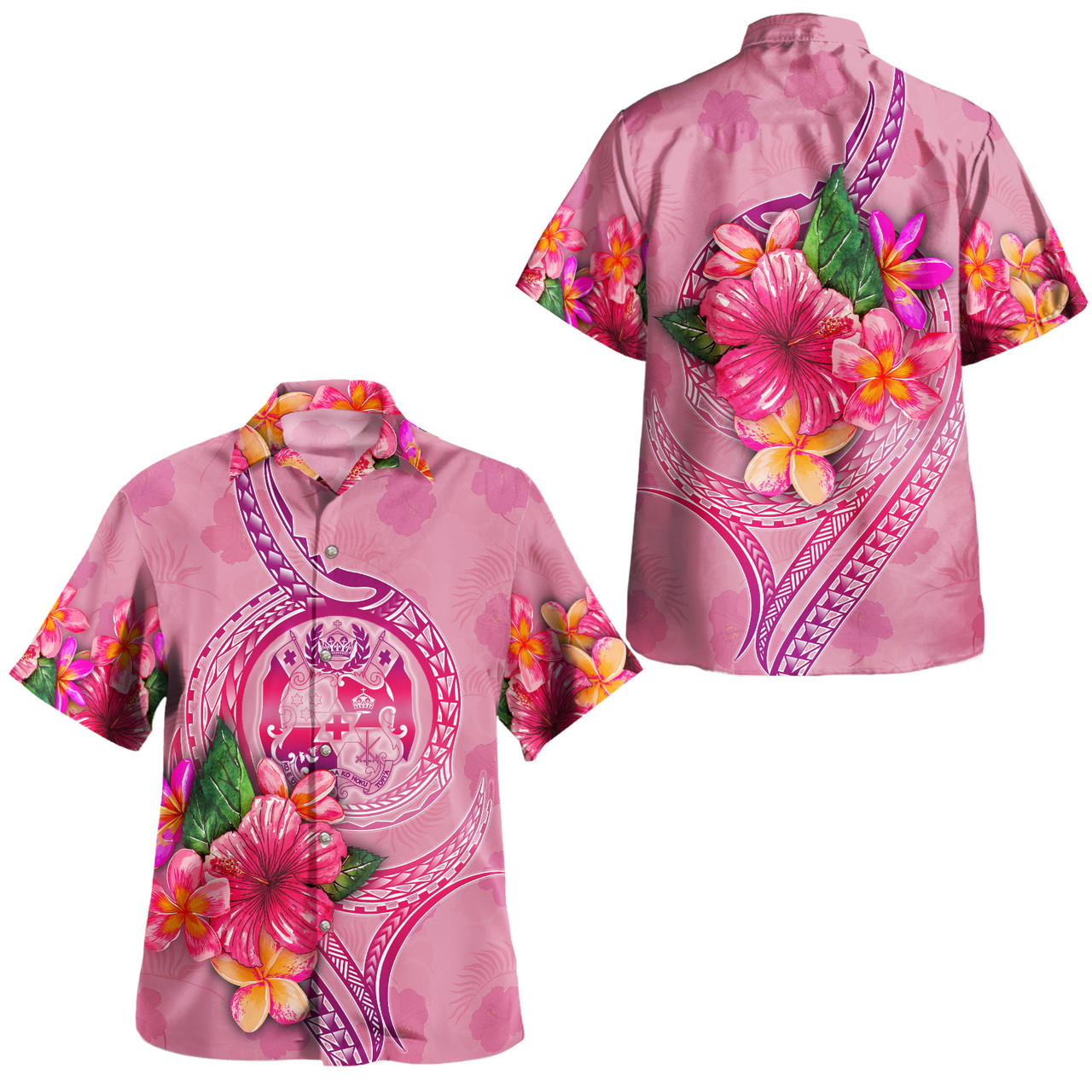 Tonga Combo Puletasi And Shirt Floral With Seal Pink