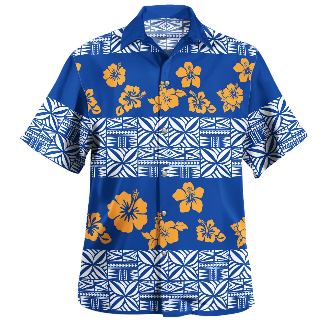 Samoa Combo Puletasi And Shirt Tapa Flower Fabric Print