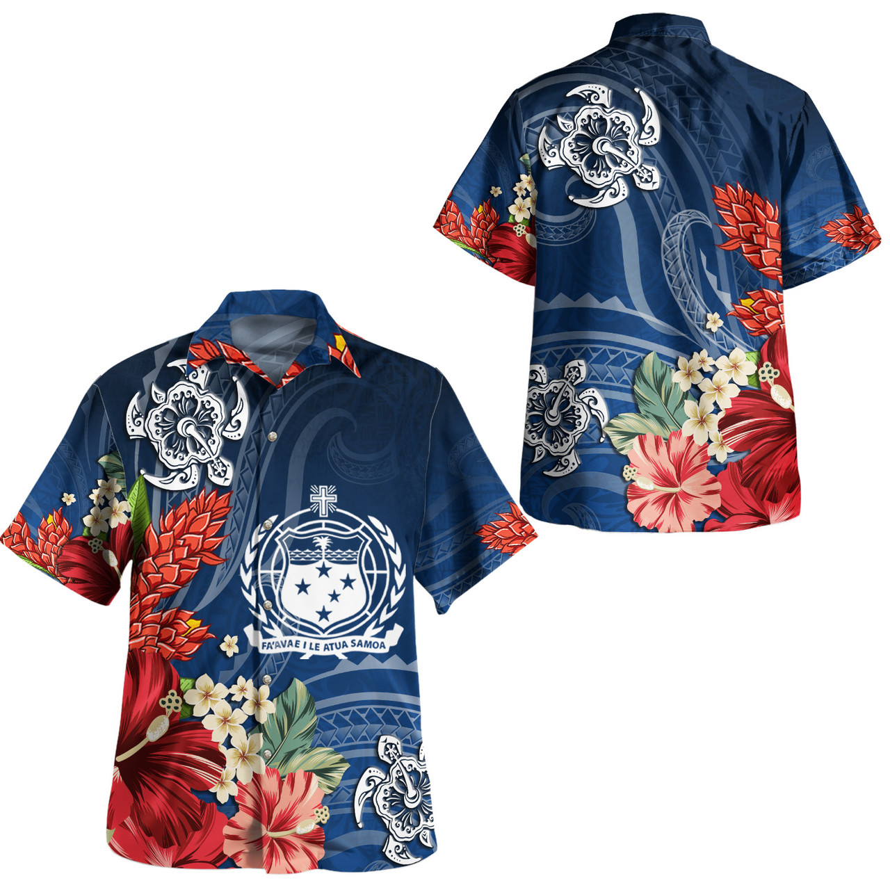 Samoa Combo Puletasi And Shirt  Flower And Turtle