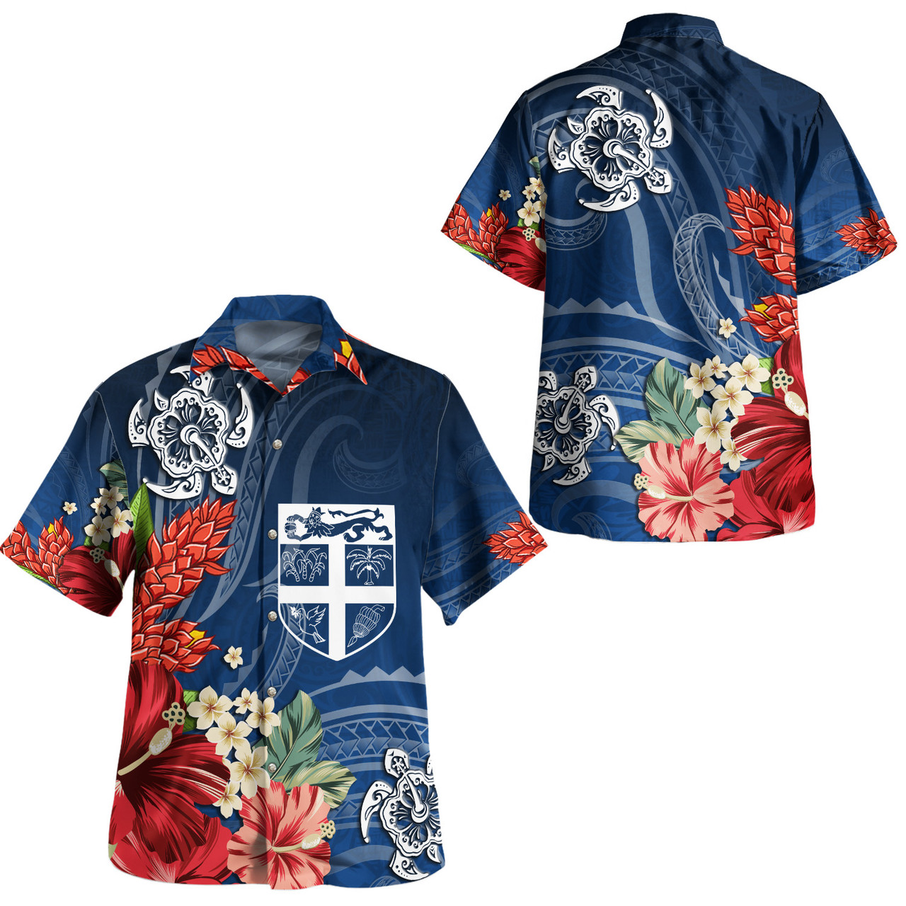 Fiji Combo Puletasi And Shirt  Flower And Turtle