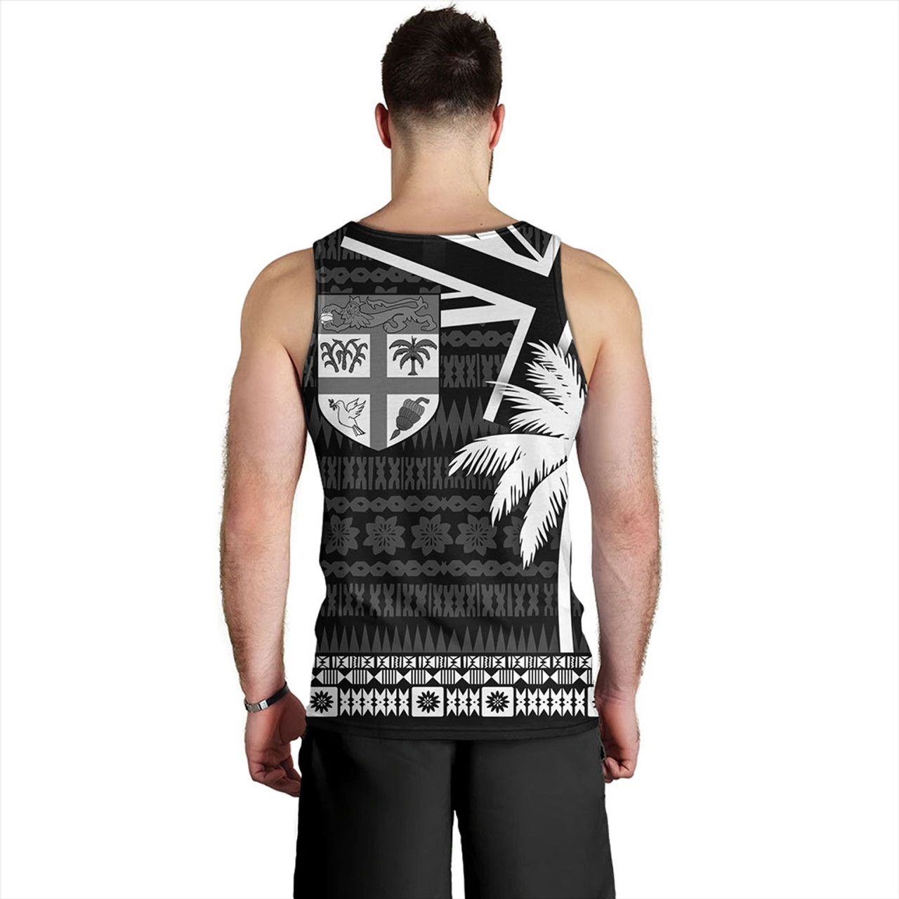 Fiji Tank Top Flag With Coconut Black Style
