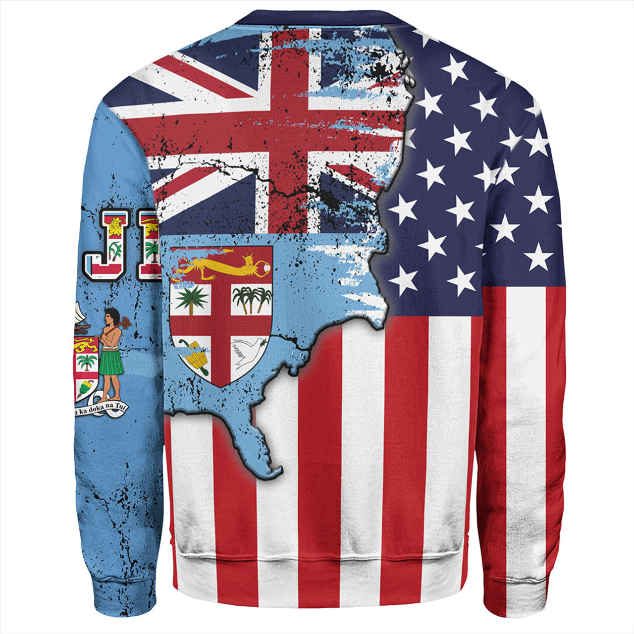 Fiji Sweatshirt Flag American Half Concept