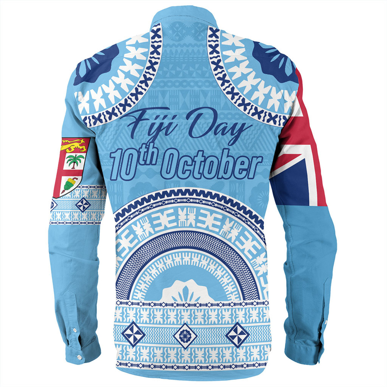 Fiji Long Sleeve Shirt Happy Fiji Day Bula Pattern