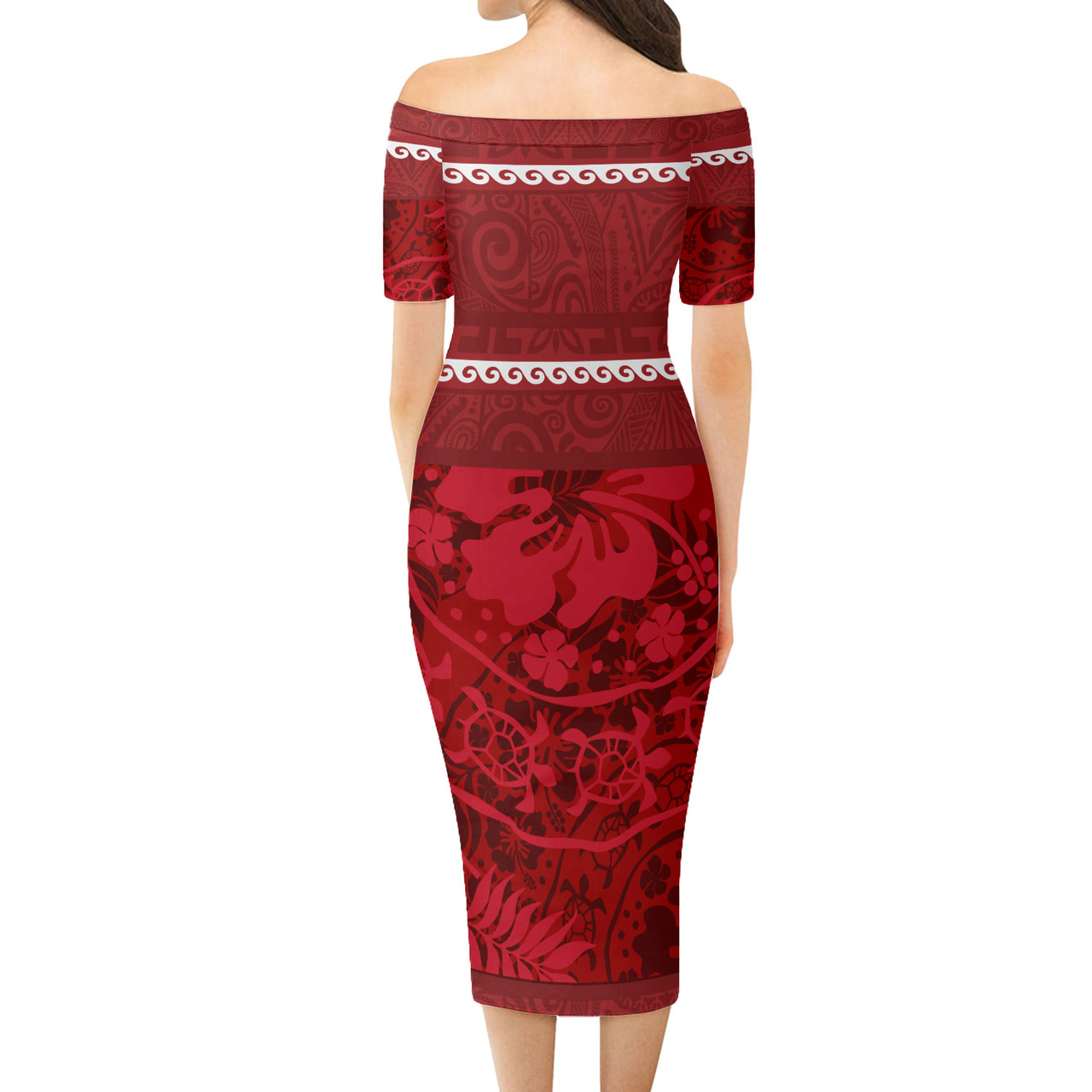 Tahiti Combo Short Sleeve Dress And Shirt - Tahitian Girl La Orna Style