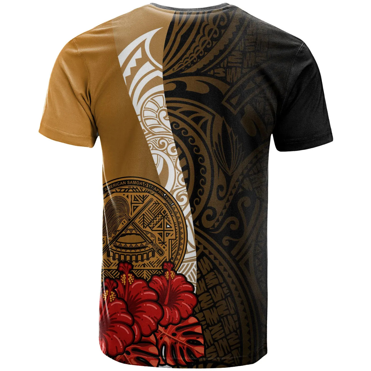 American Samoa Polynesian Custom Personalised T-Shirt - Coat Of