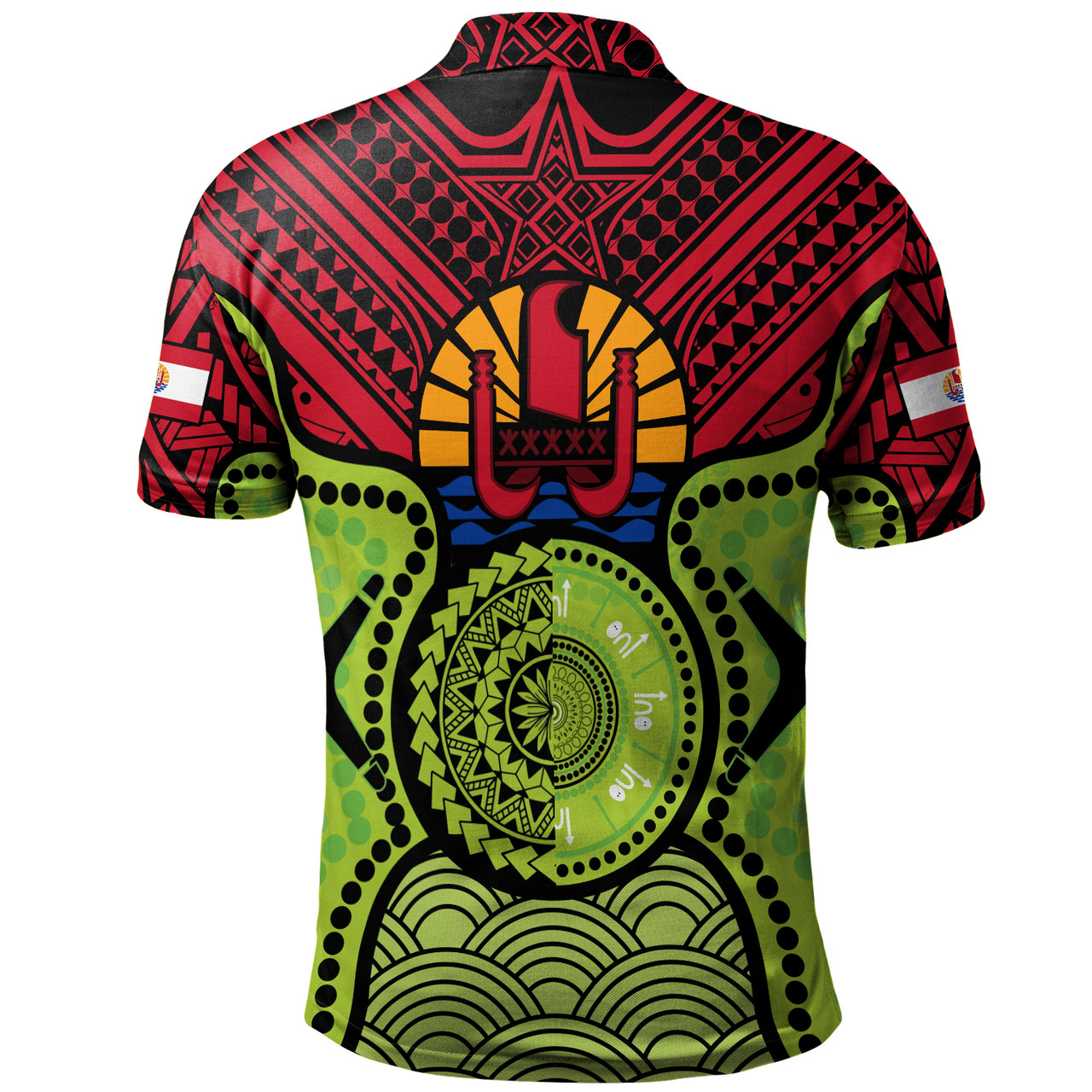 French Polynesia Polo Shirt Native Polynesian Mix Aboriginal Patterns