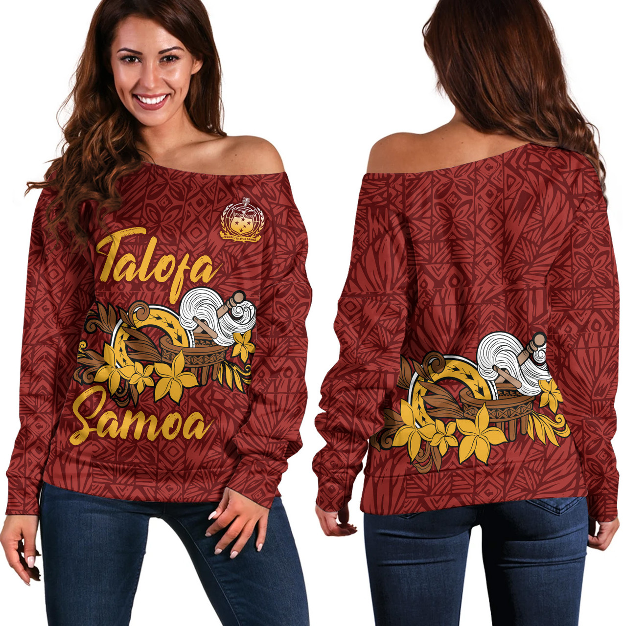 Samoa Off Shoulder Sweatshirt Talofa Samoa Style