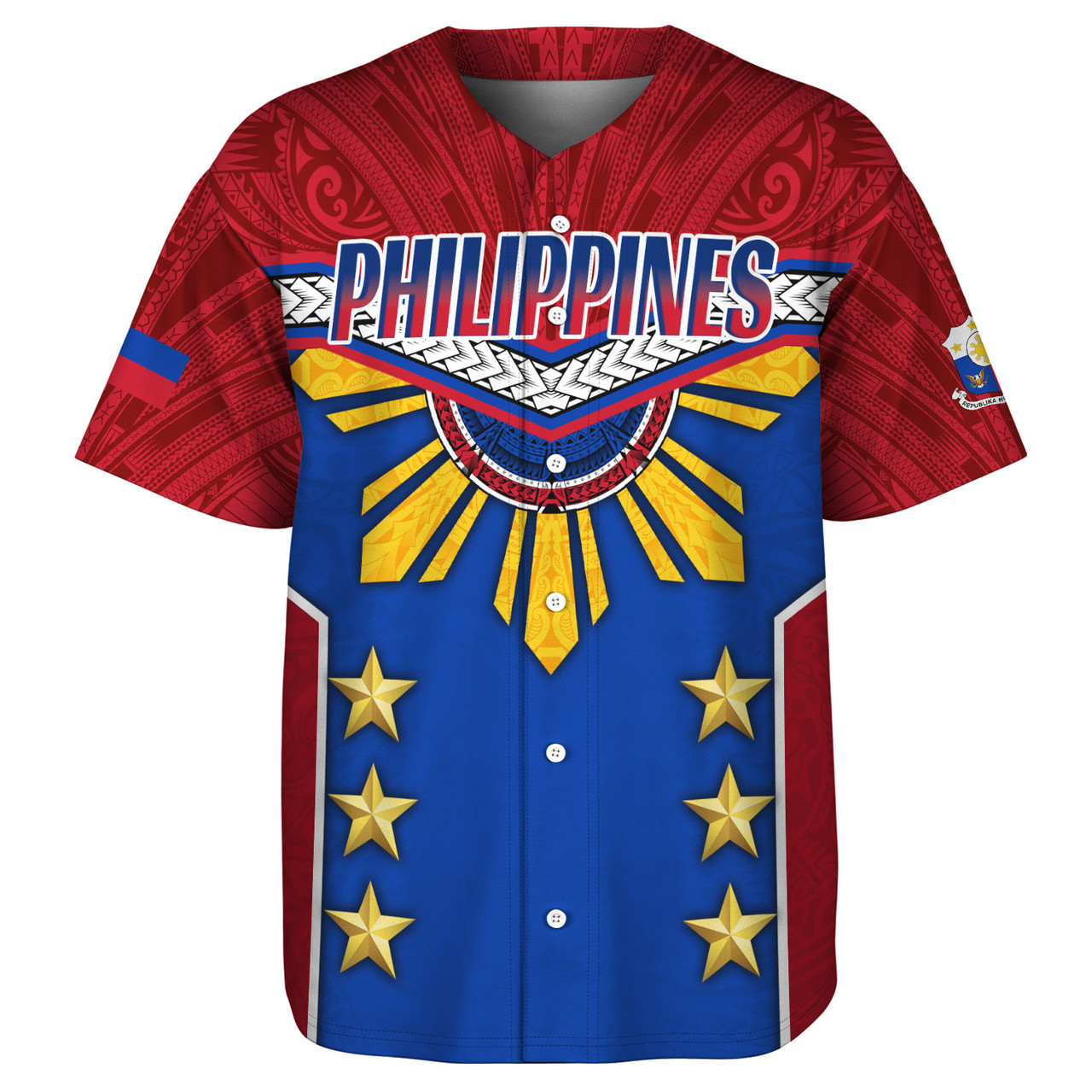 Philippines Filipinos Baseball Shirt Half-Up Style Flag