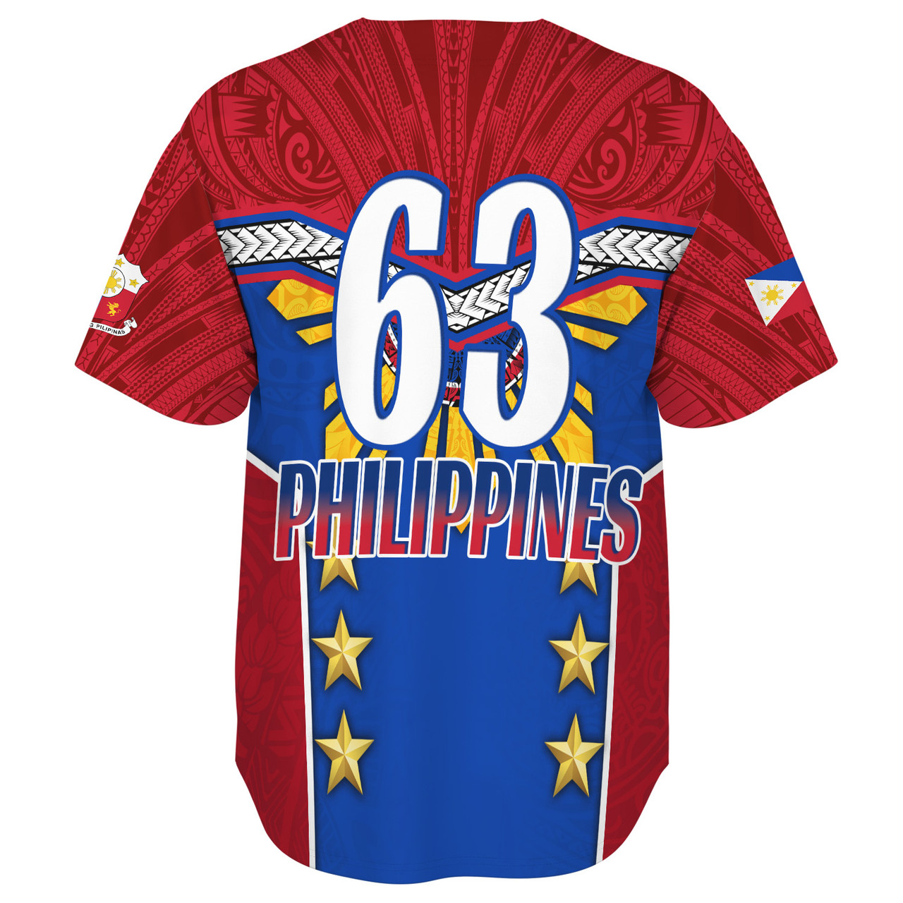 Philippines Filipinos Baseball Shirt Half-Up Style Flag