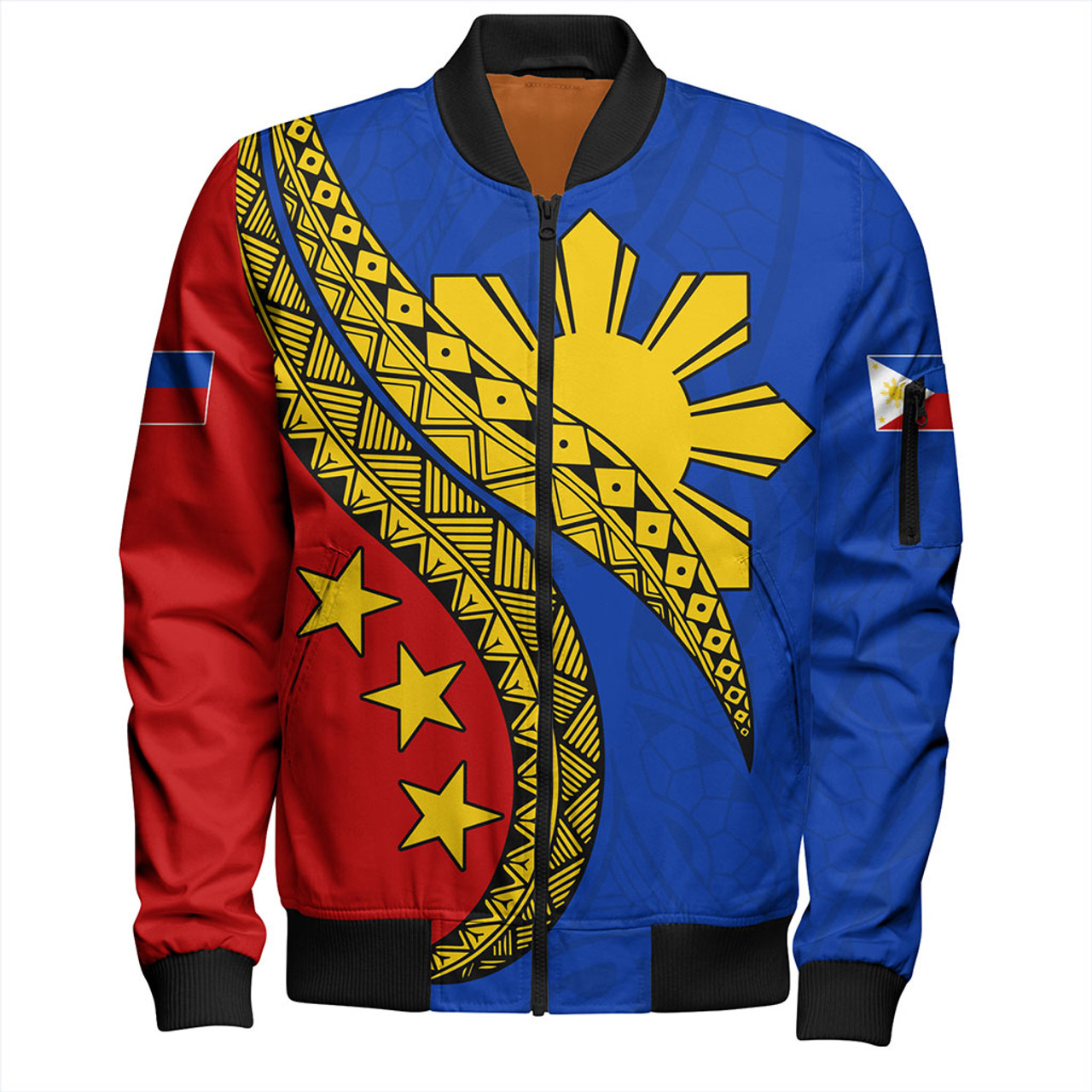 Philippines Filipinos Bomber Jacket Filipinos Sun Tattoo Artist Flag