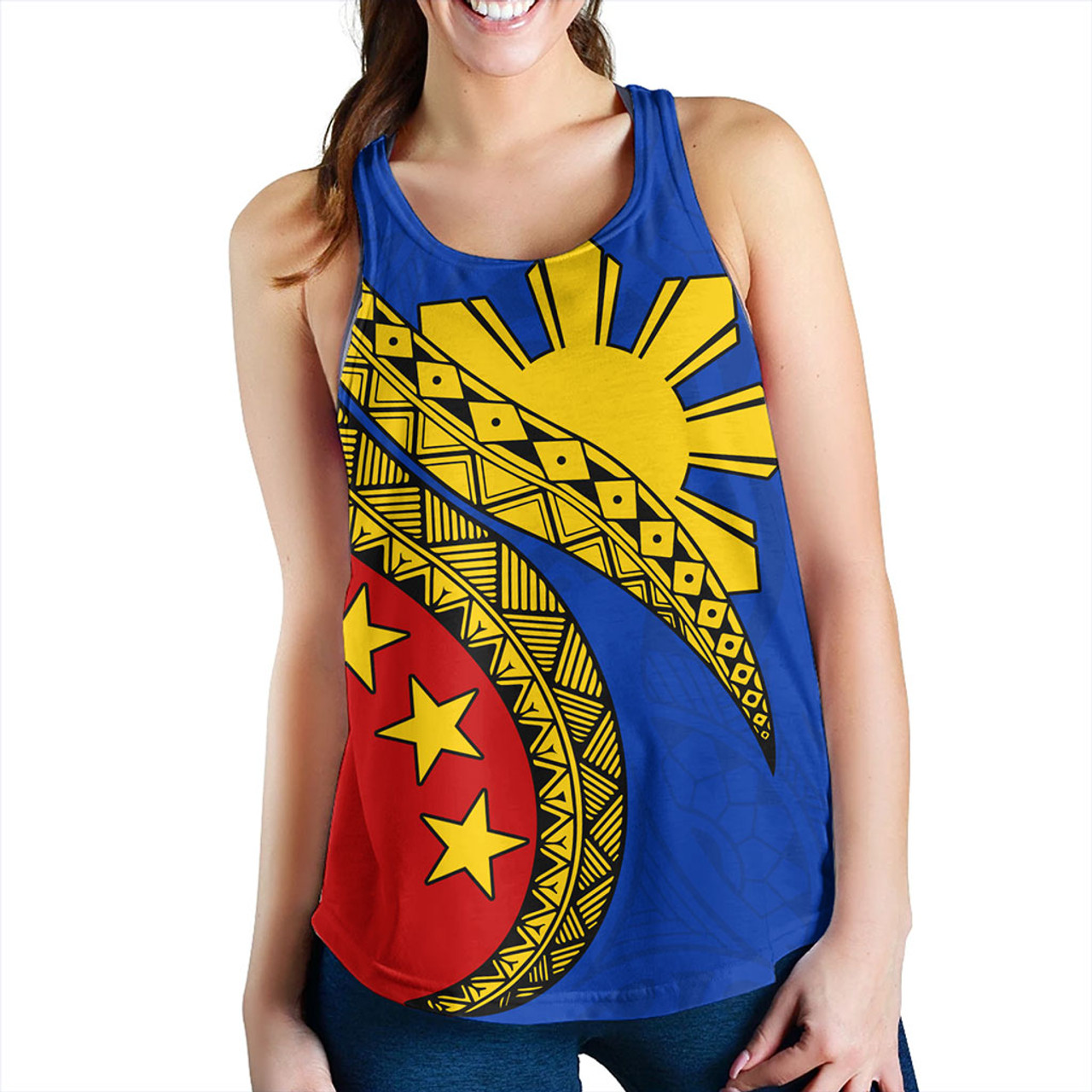 Philippines Filipinos Women Tank Filipinos Sun Tattoo Artist Flag