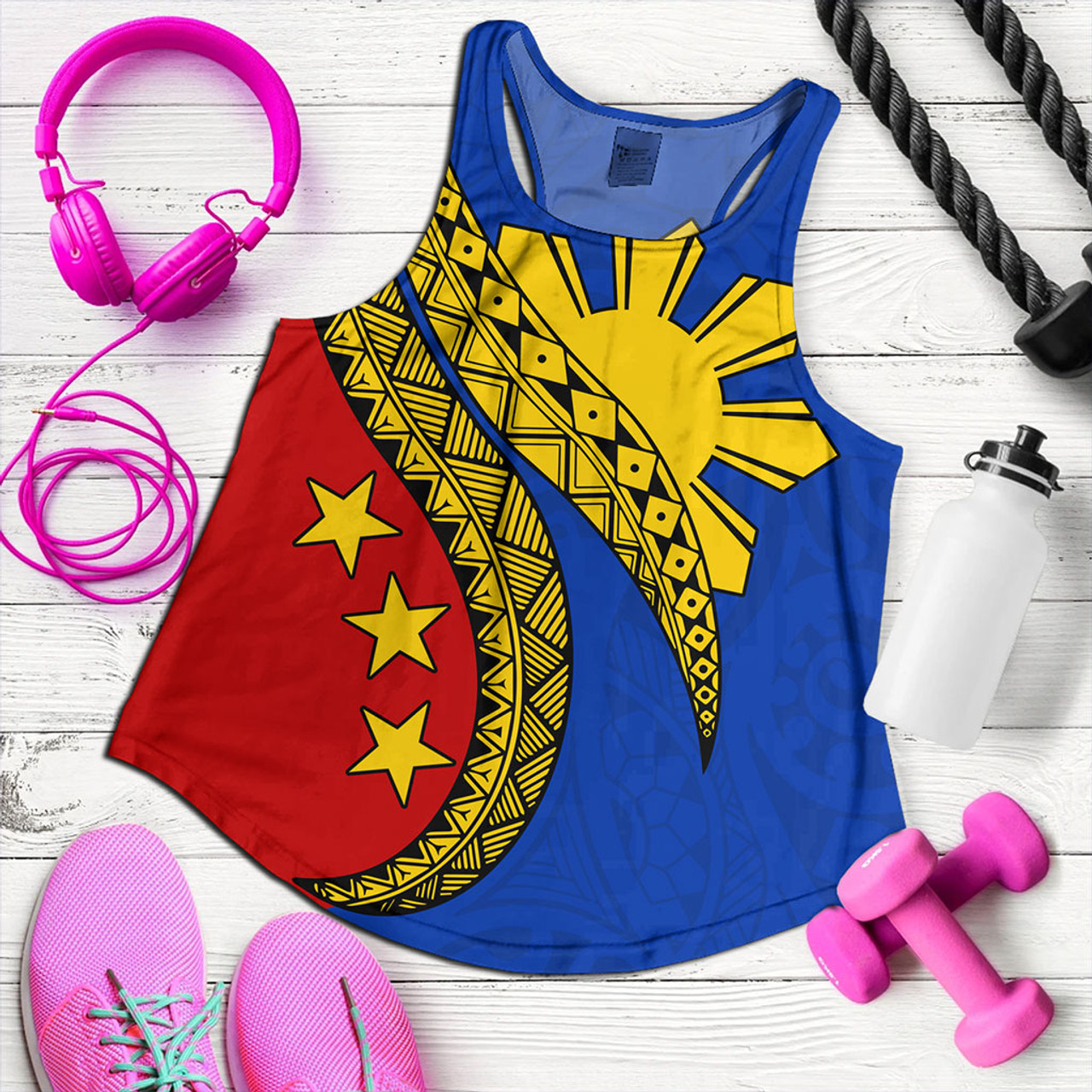 Philippines Filipinos Women Tank Filipinos Sun Tattoo Artist Flag