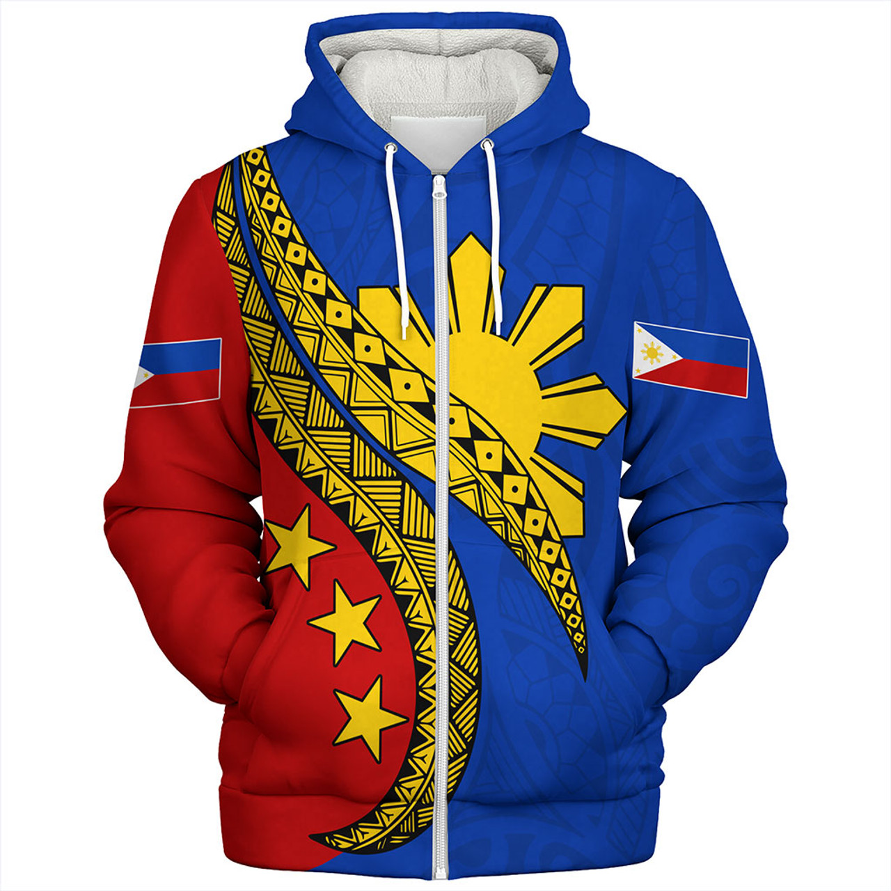 Philippines Filipinos Sherpa Hoodie Filipinos Sun Tattoo Artist Flag