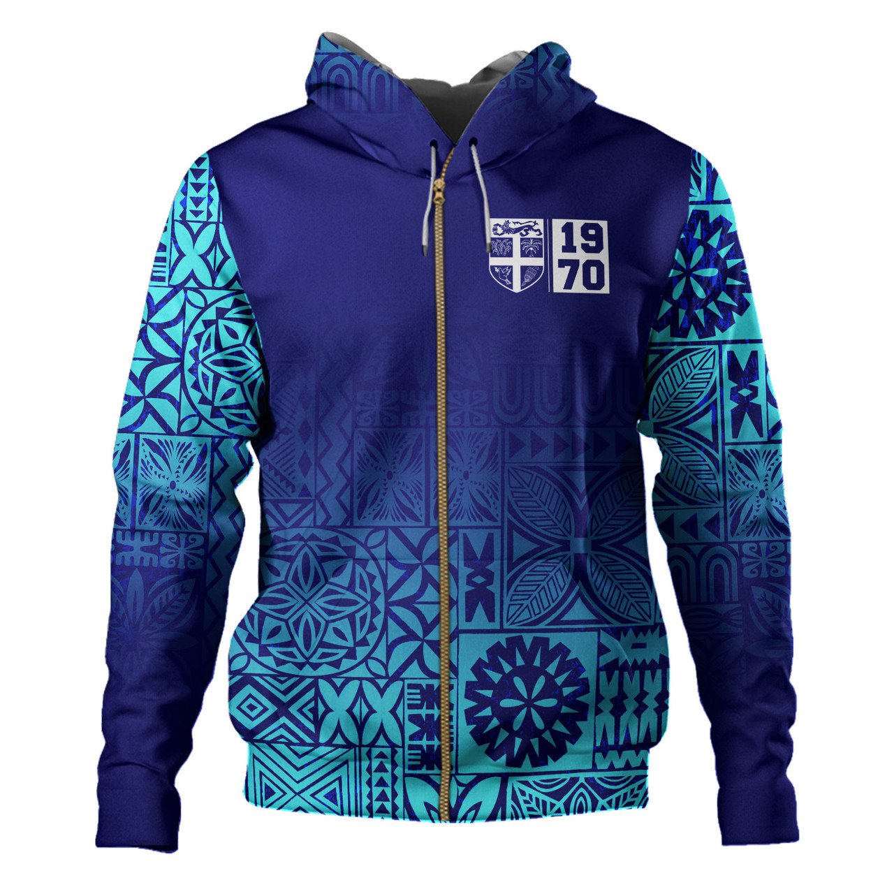 Fiji Hoodie Fiji Independence 1970 Tapa Style