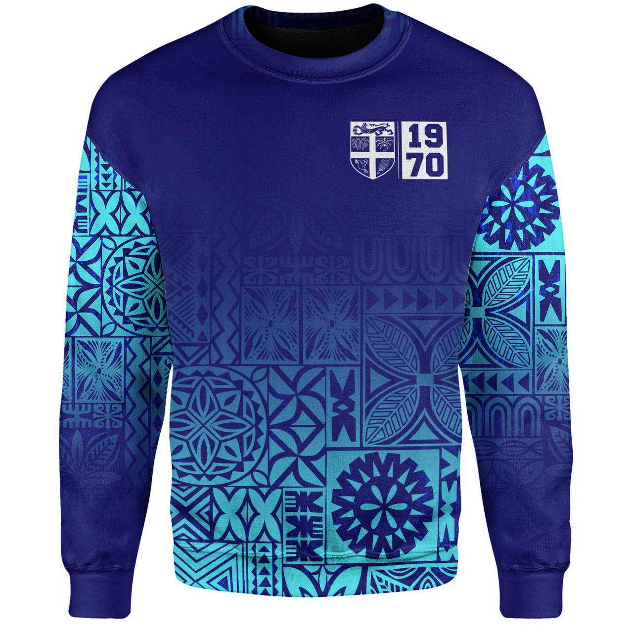 Fiji Sweatshirt Fiji Independence 1970 Tapa Style