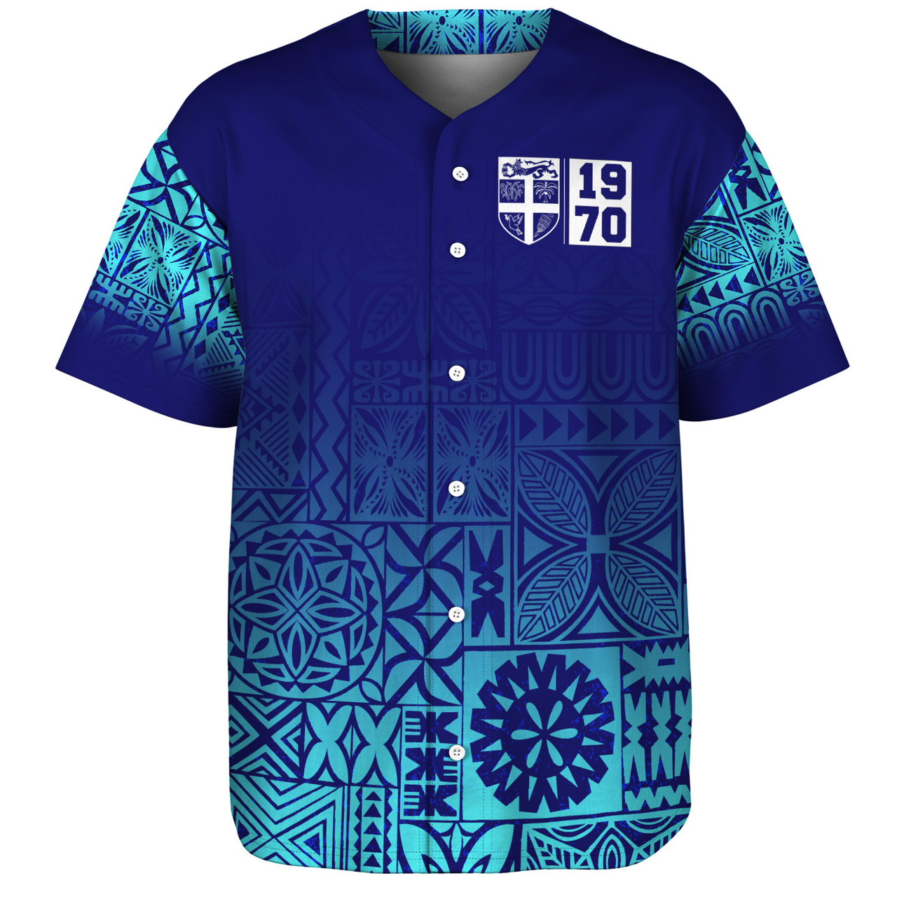 Fiji Baseball Shirt Fiji Independence 1970 Tapa Style