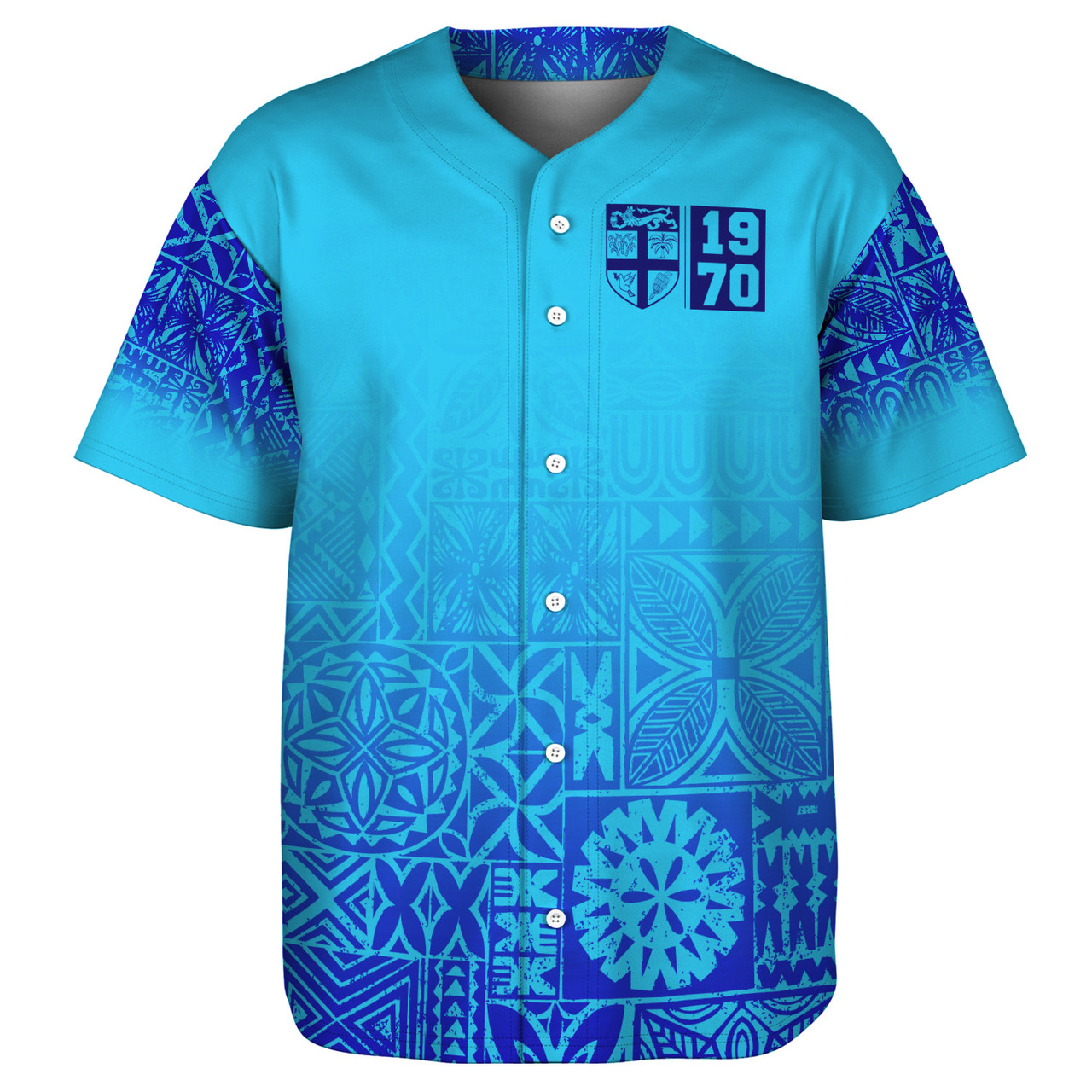 Fiji Baseball Shirt Fiji Independence 1970 Tapa Style