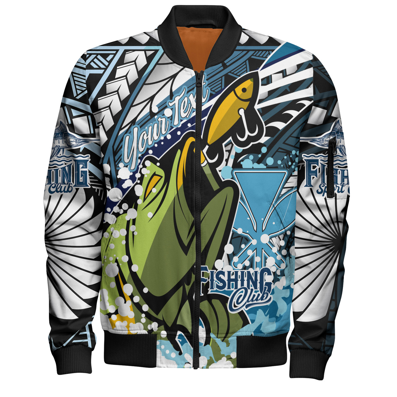 Hawaii Bomber Jacket Custom Polynesian Fishing Club Tribal Style