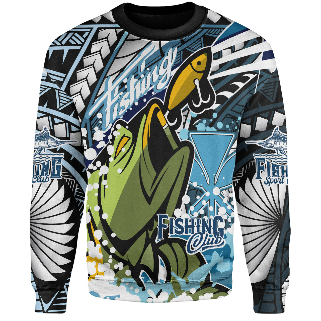 Hawaii Sweatshirt Custom Polynesian Fishing Club Tribal Style