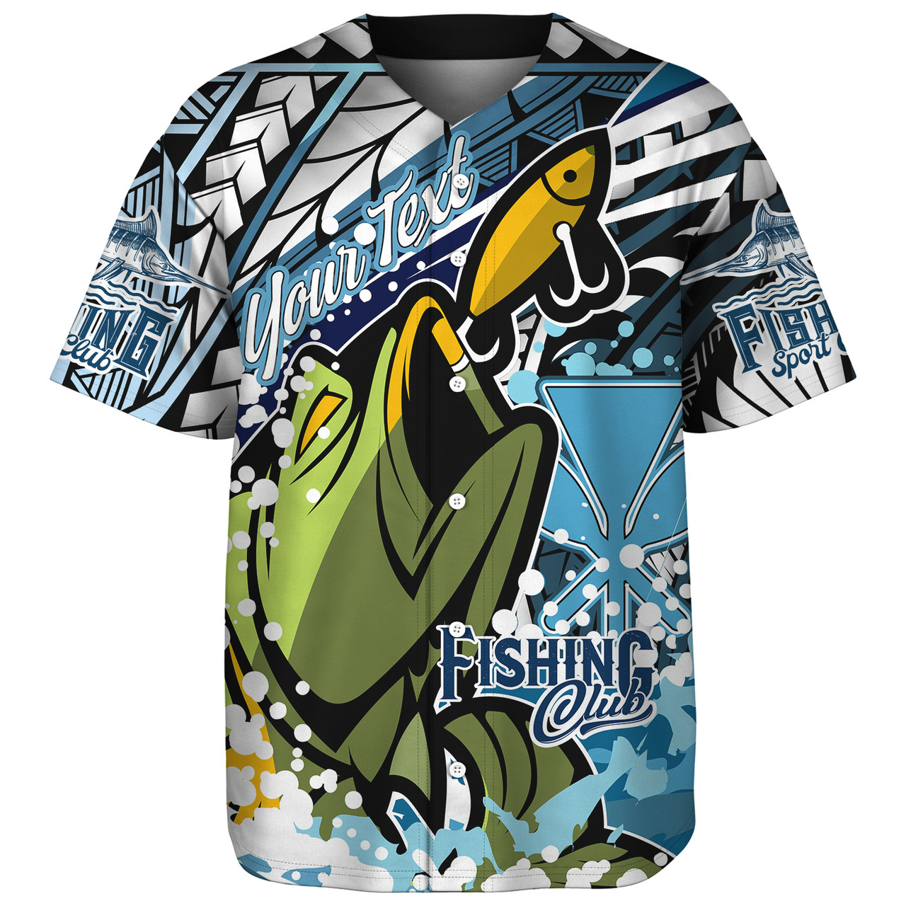 Hawaii Baseball Shirt Custom Polynesian Fishing Club Tribal Style