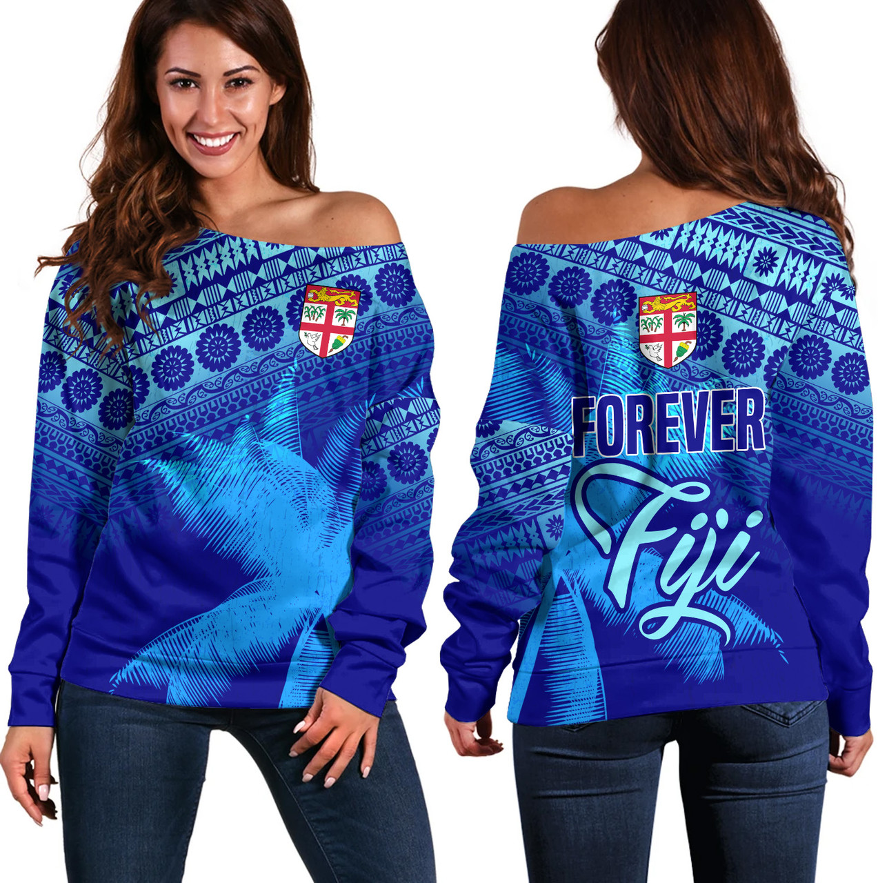 Fiji Off Shoulder Sweatshirt Forever Fiji Design