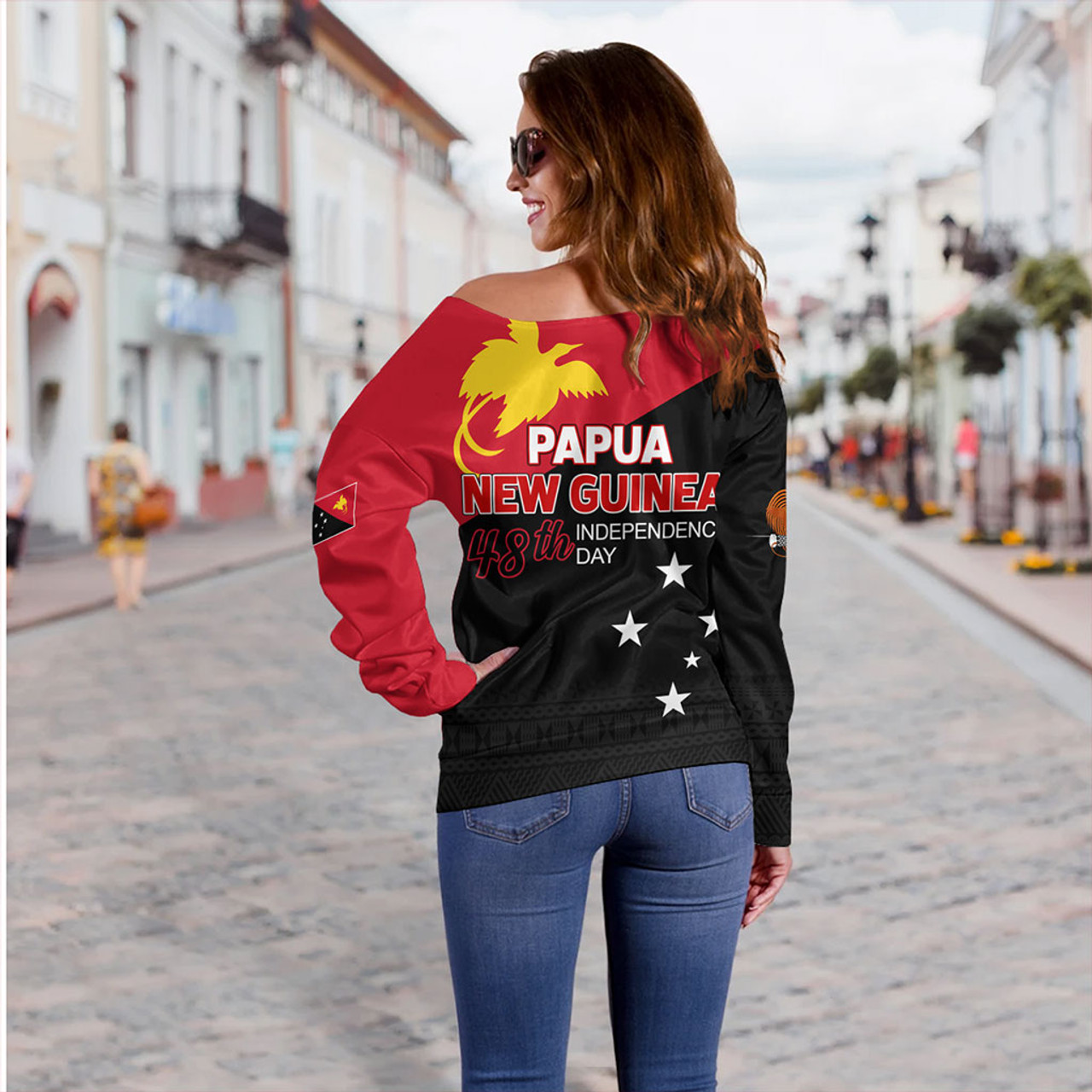 Papua New Guinea Off Shoulder Sweatshirt Independence Day 2023