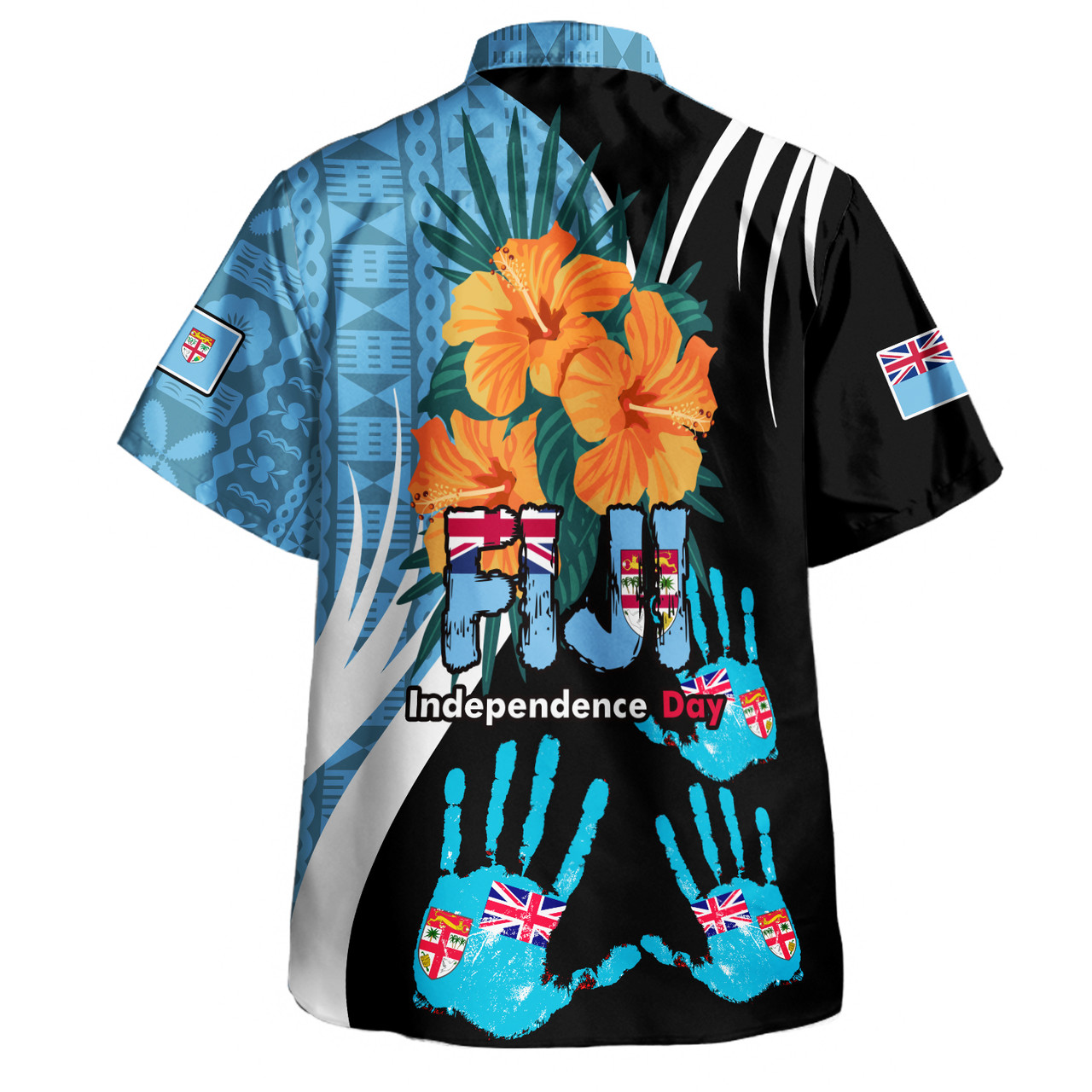 Fiji Hawaiian Shirt Fiji Day The Bula Spirit Fijian Hand Print Tapa Pattern Tropical Flowers