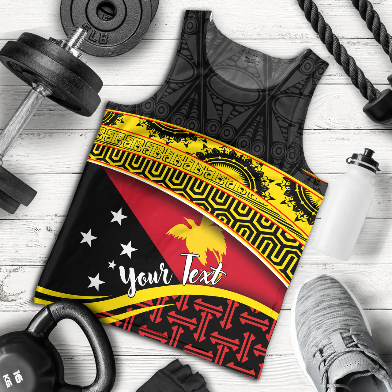 Papua New Guinea Custom Personalized Tank Top With Tribal Motif