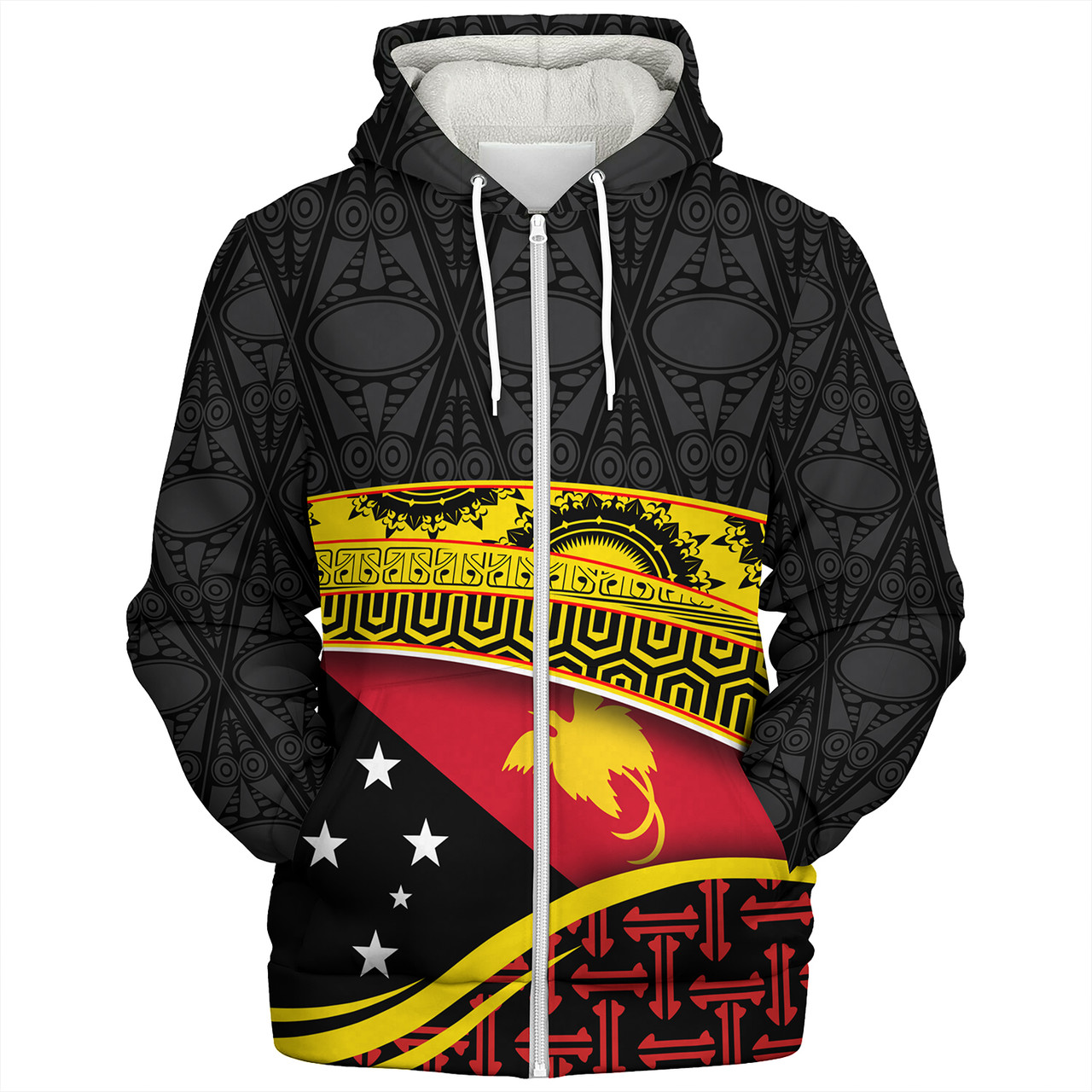 Papua New Guinea Custom Personalized Sherpa Hoodie With Tribal Motif