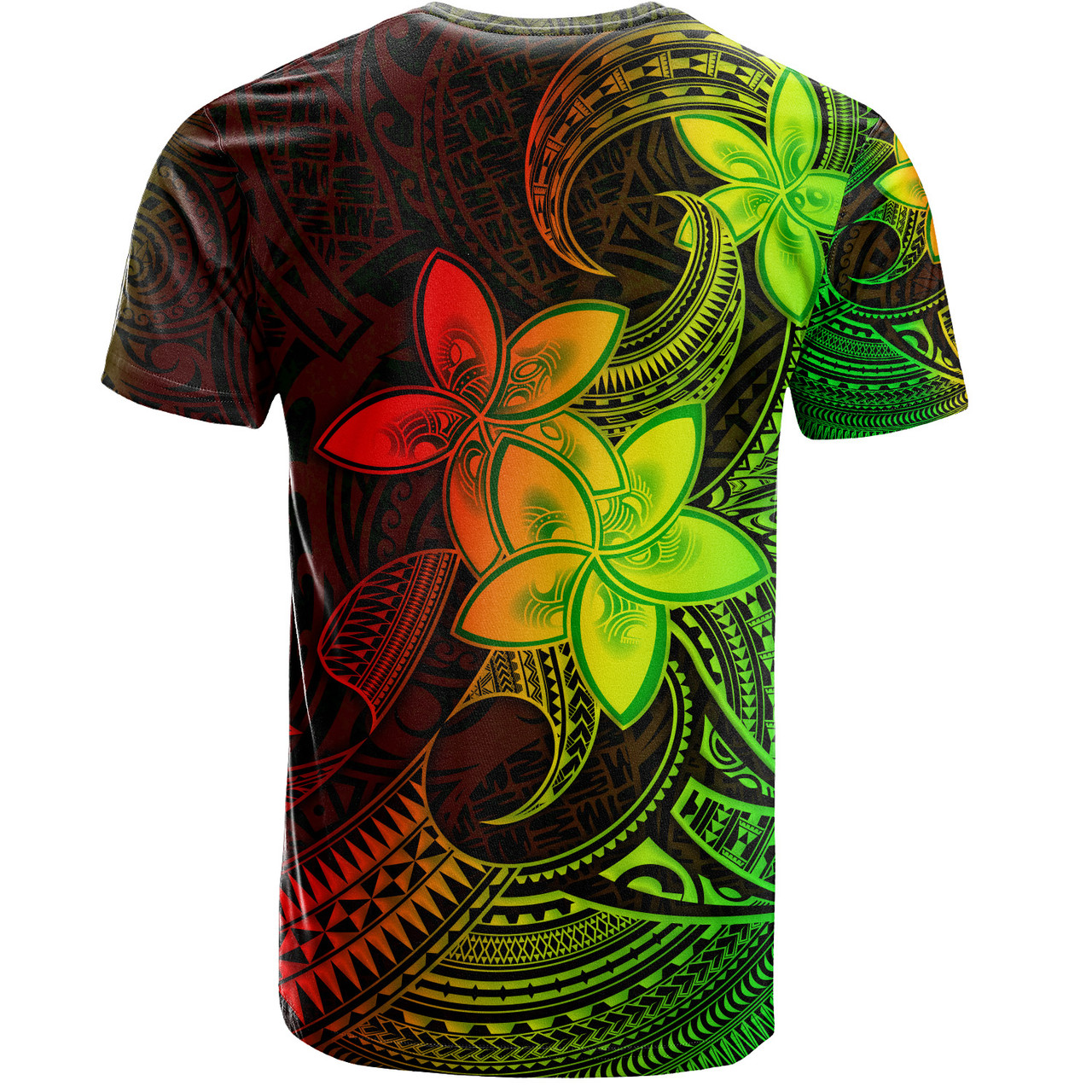 Hawaii Kanaka Maoli T-Shirt Plumeria Flowers Vintage Style Reggae Colors
