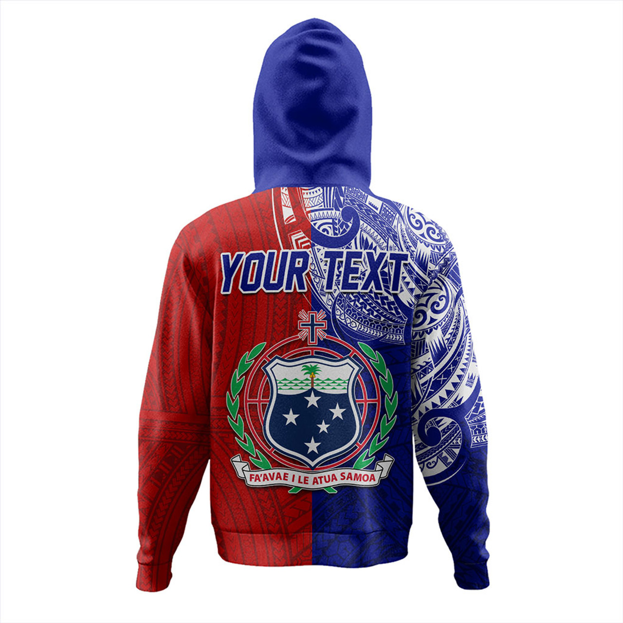 Samoa Hoodie Custom Half Style Flag And Coat Of Arms