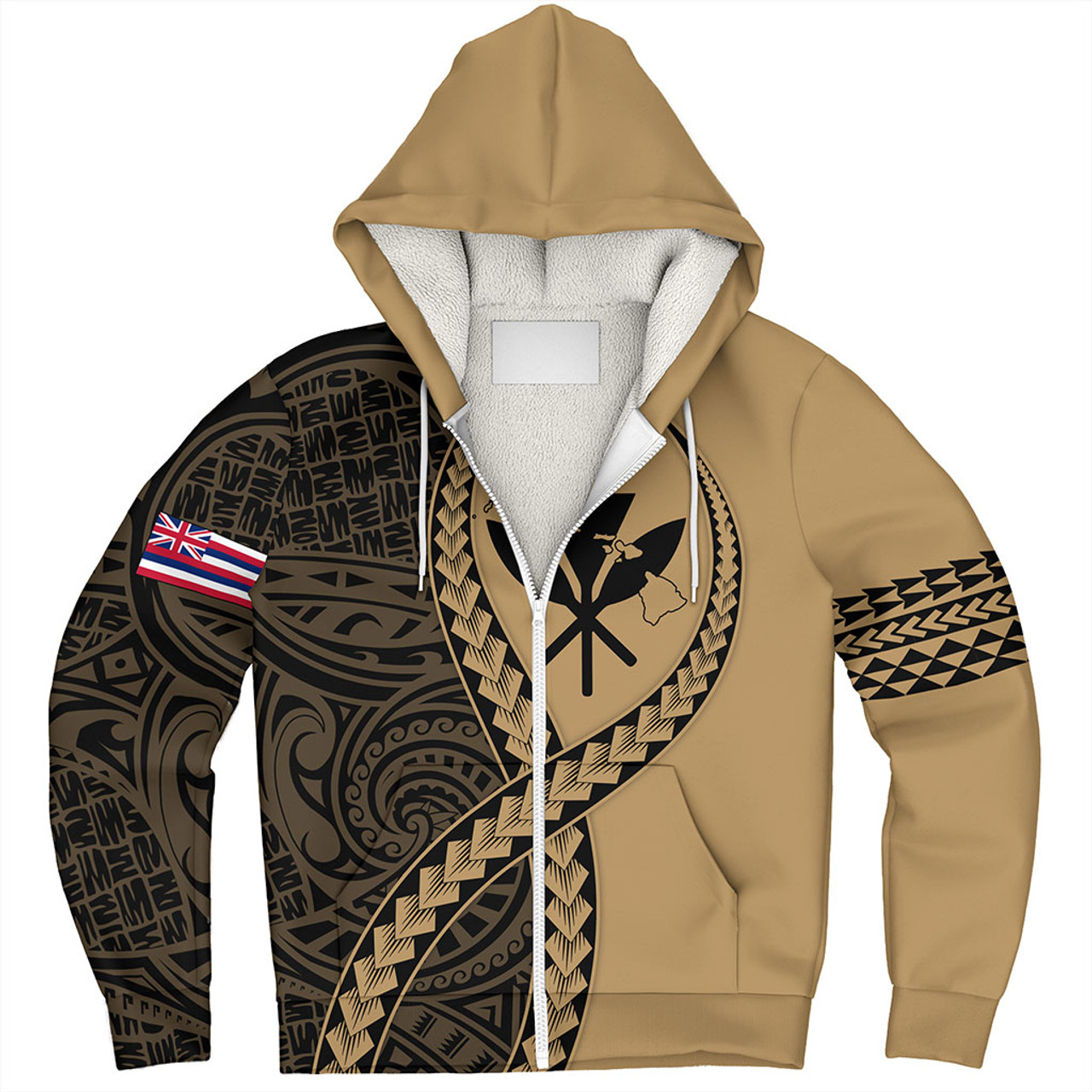 Hawaii Sherpa Hoodie Tribal Polynesian In My Heart