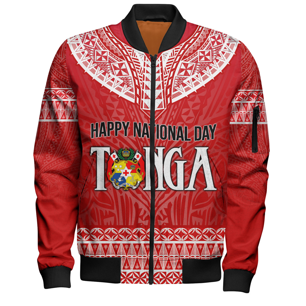 Tonga Custom Personalised Bomber Jacket Happy National Day