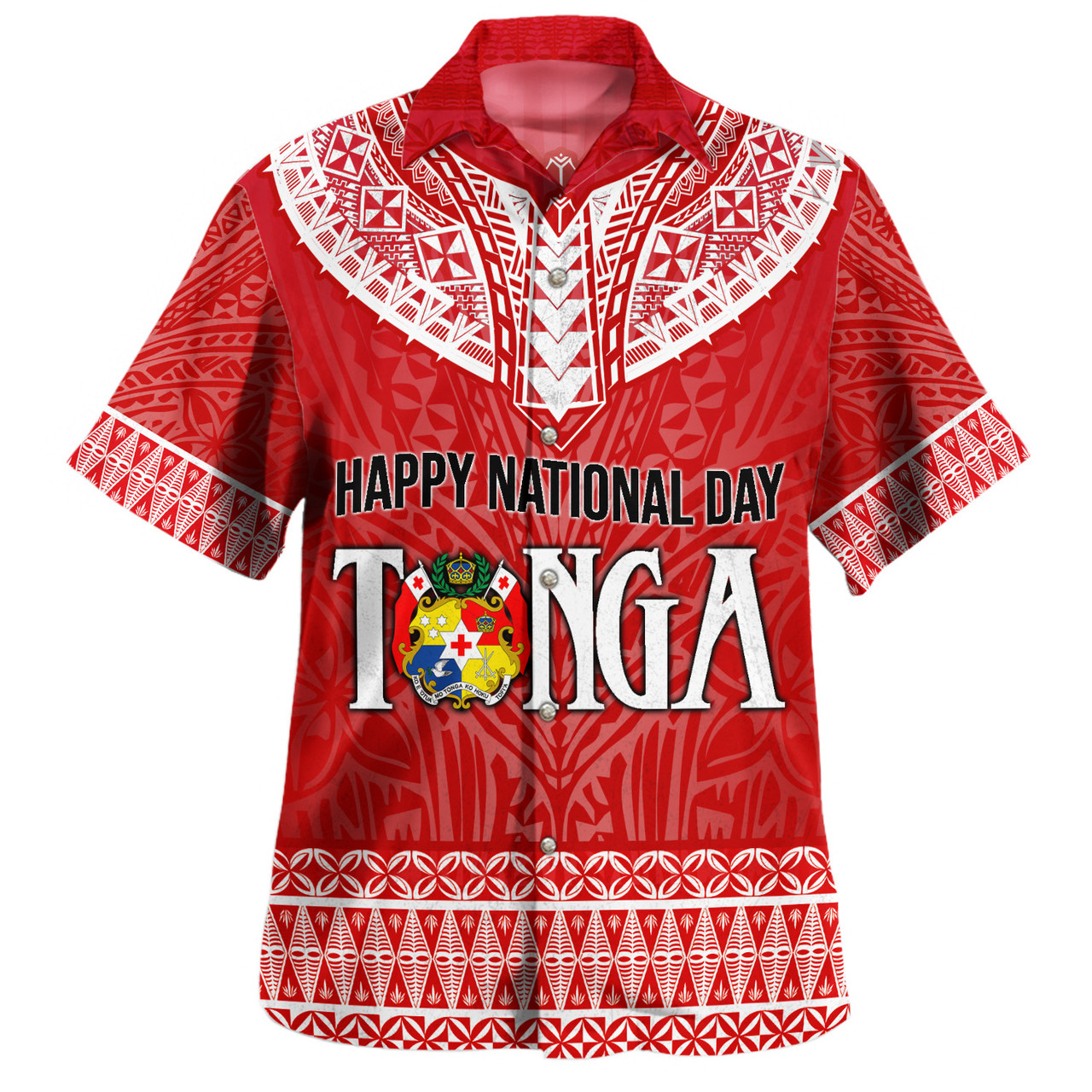 Tonga Custom Personalised Hawaiian Shirt Happy National Day