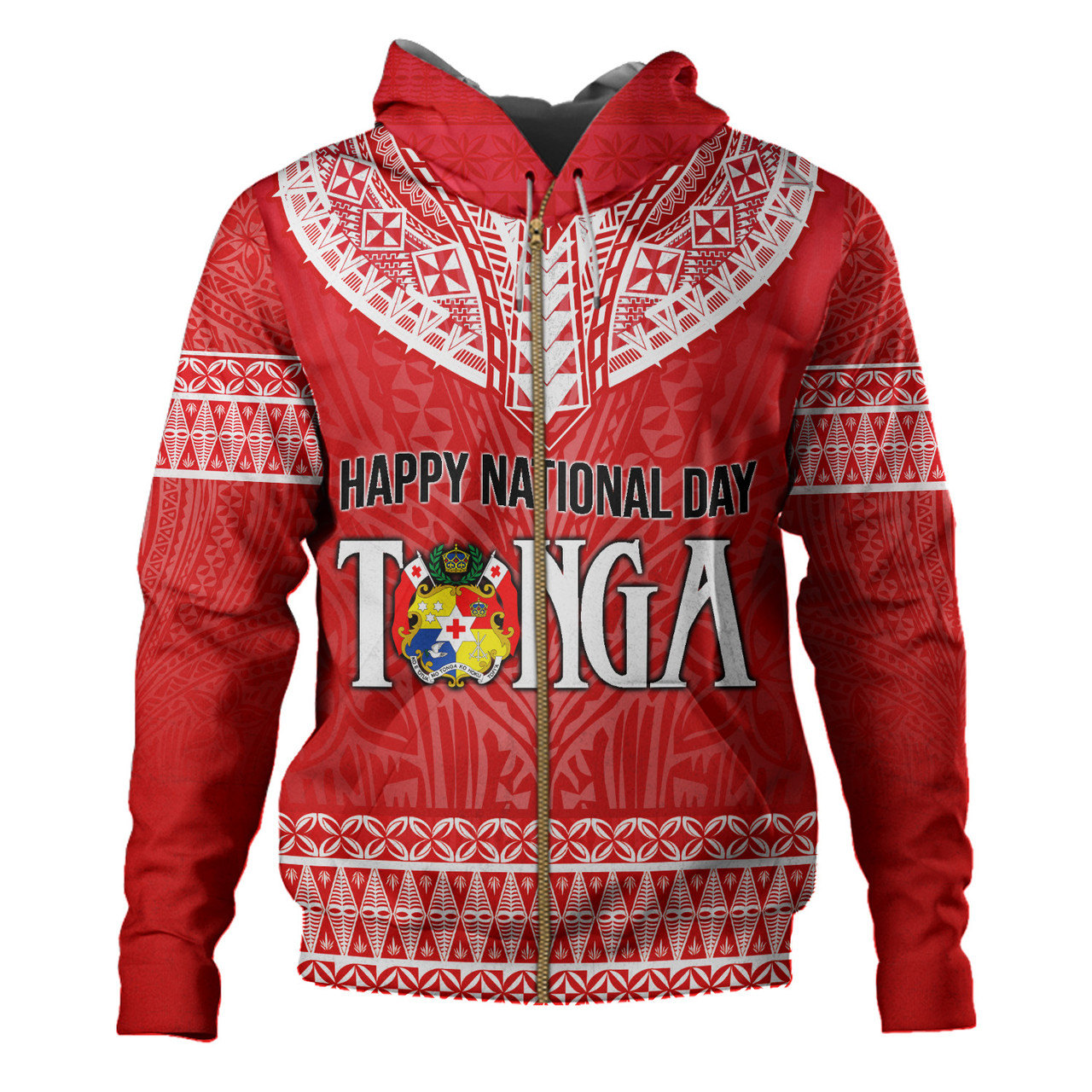 Tonga Custom Personalised Hoodie Happy National Day