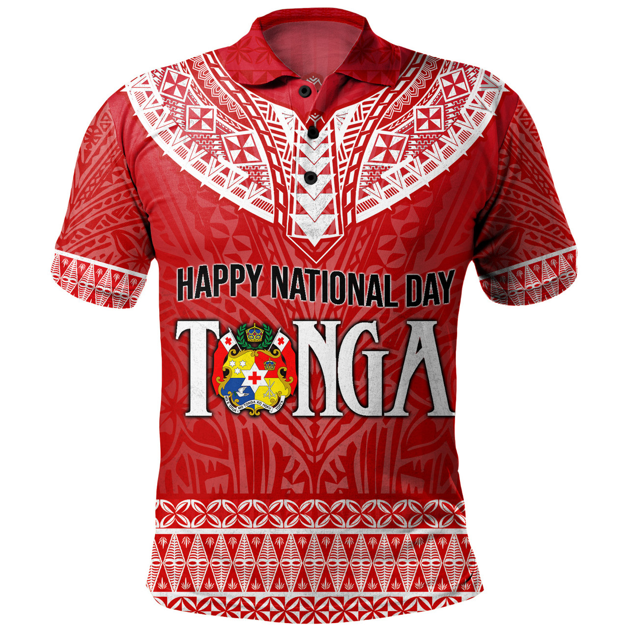 Tonga Custom Personalised Polo Shirt Happy National Day