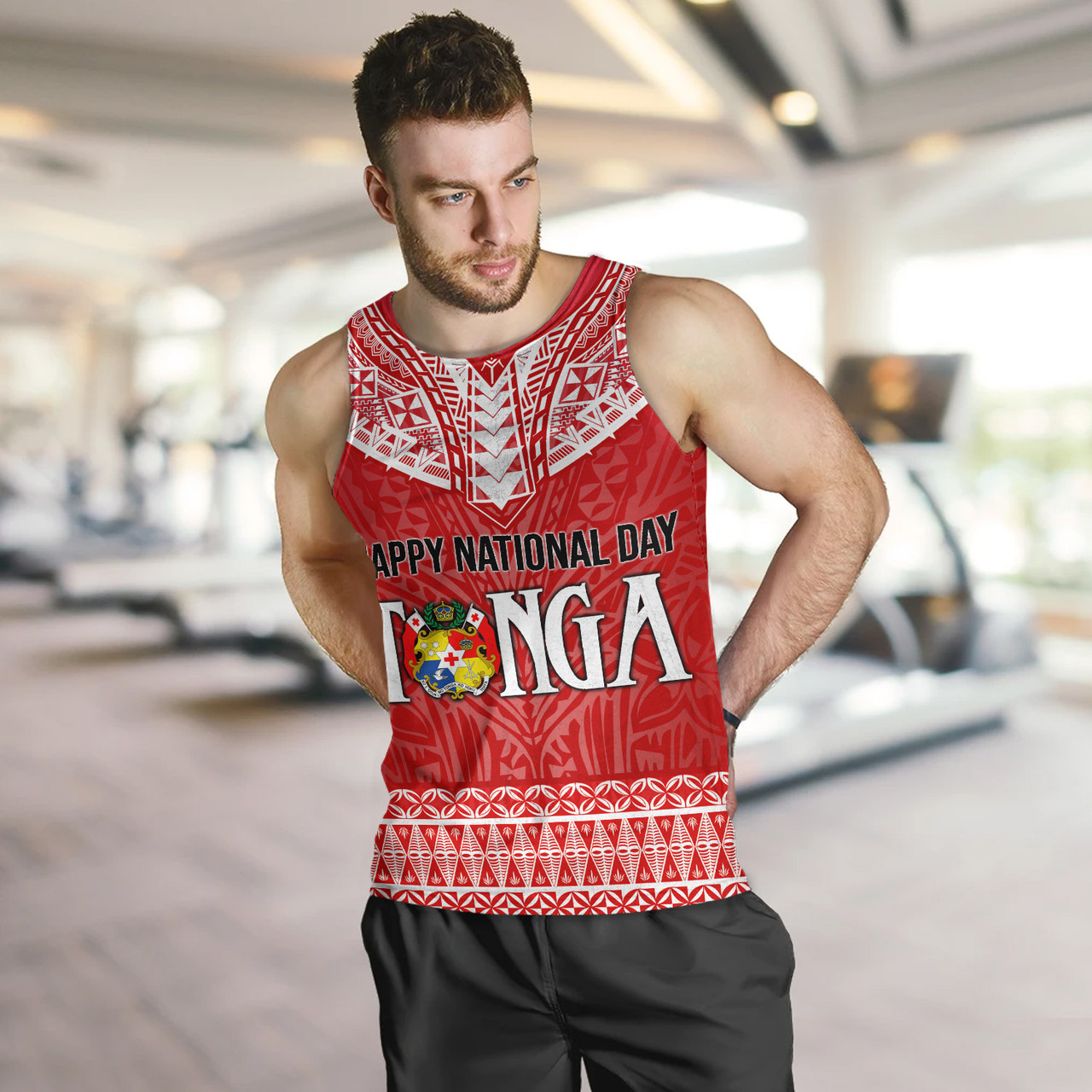 Tonga Custom Personalised Tank Top Happy National Day